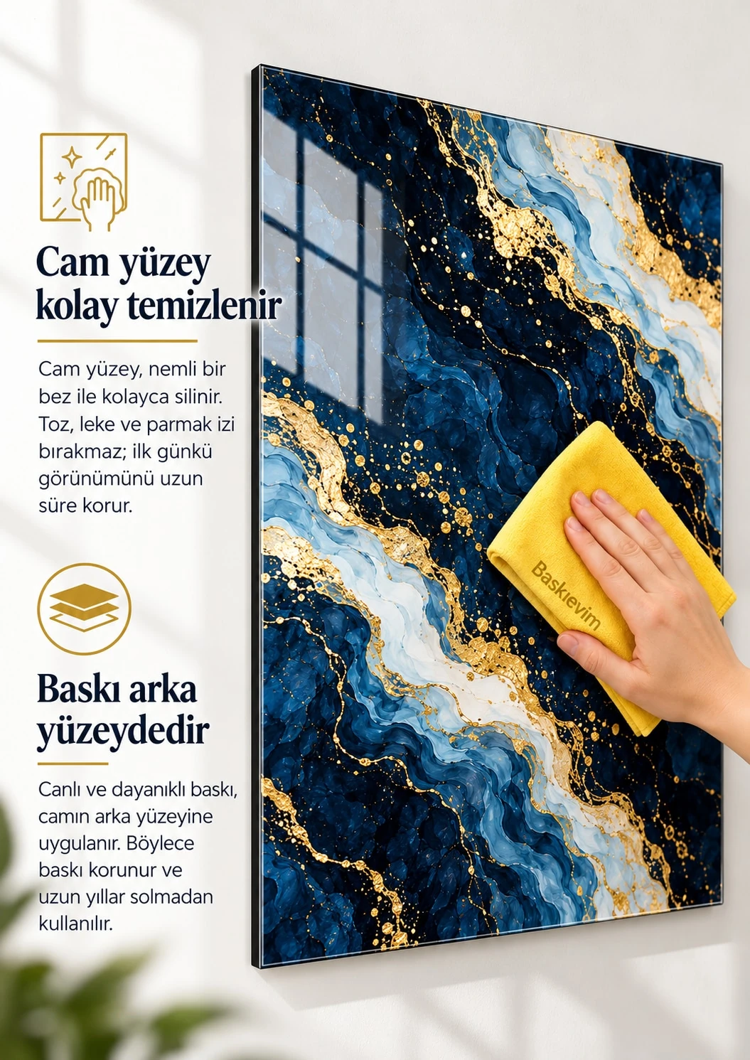 Tablio Pembe Zeminde Yes You Can Motivasyon Cam Tablo | Baskıevim