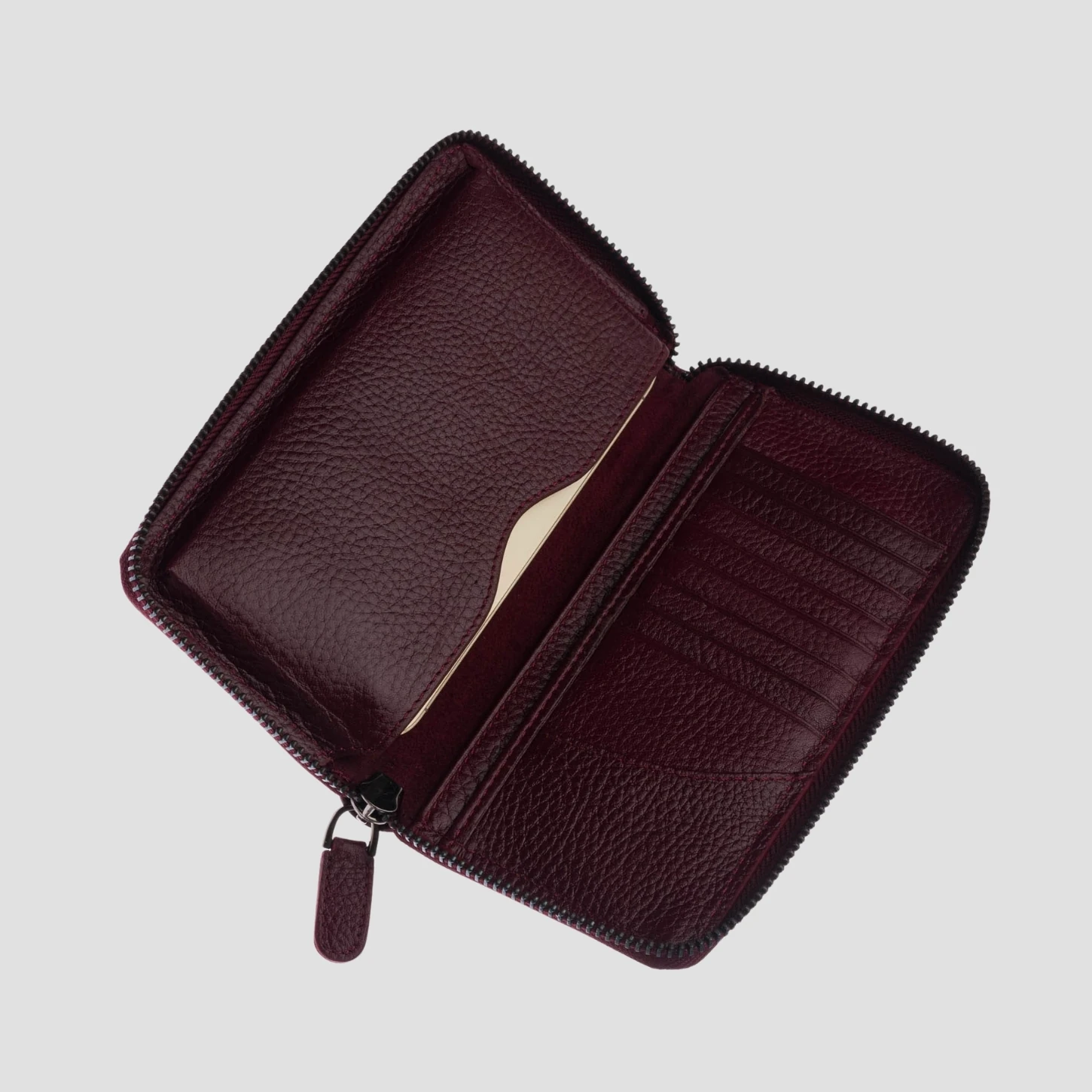 Hakiki Deri Kadın Cüzdan –Düz Dikişli, Fermuarlı, İsim Yazılı, Kişiye Özel | 8851