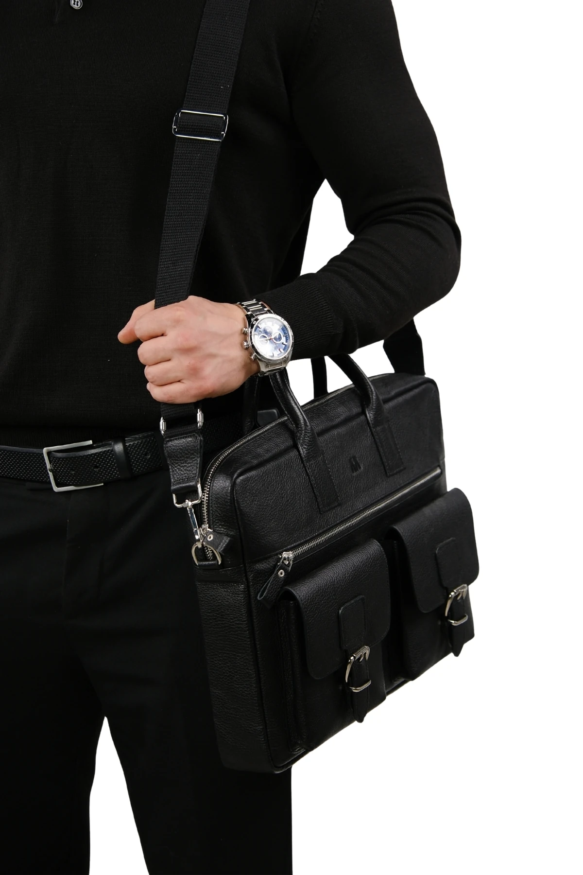 Hakiki Deri Laptop El Çantası – 16 inç Uyumlu, Çok Gözlü | Loreen 2230