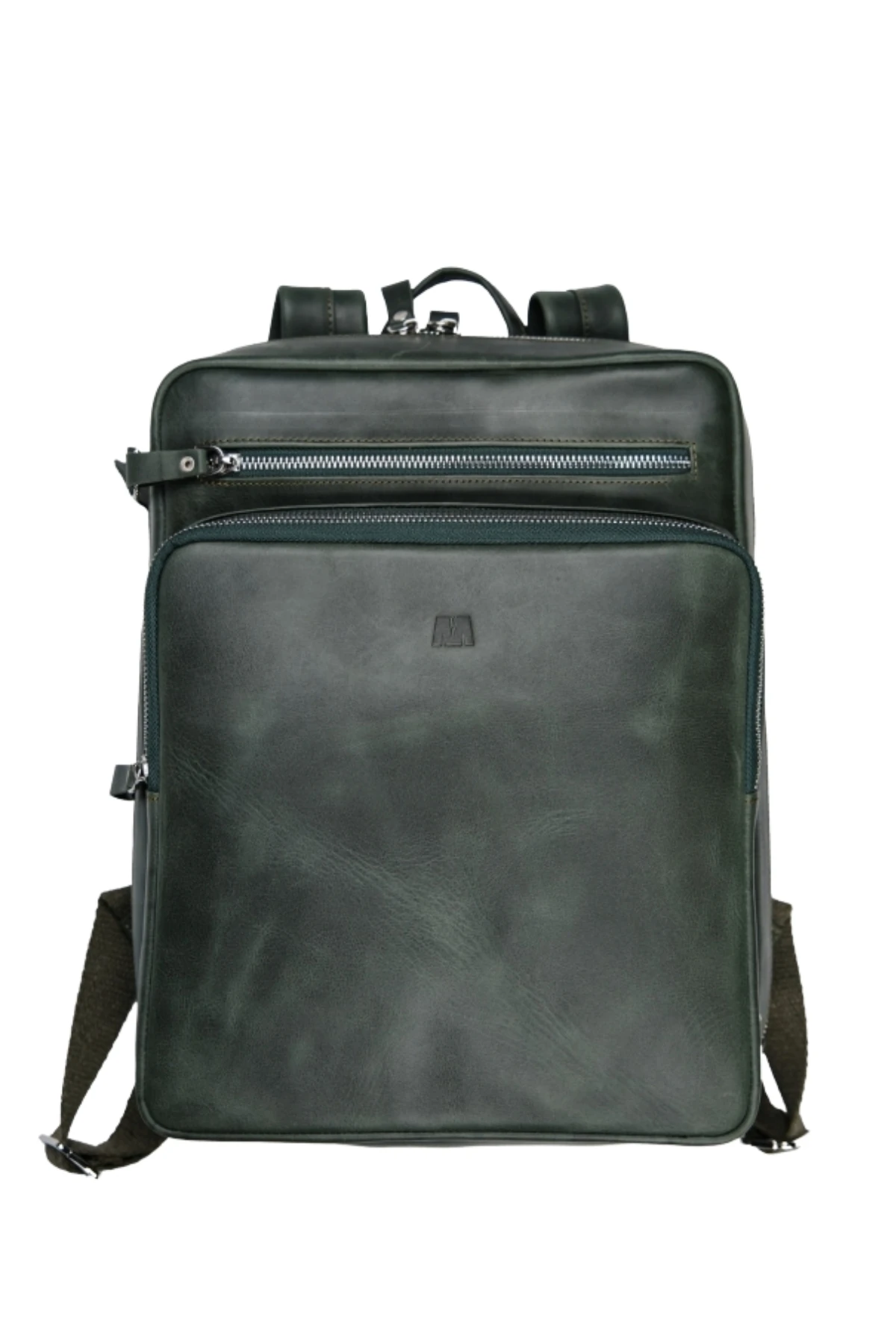 Hakiki Deri Unisex Sırt Çantası – Laptop Bölmeli, Suya Dayanıklı, Çok Gözlü | Roma 1251 - Tiguan Haki
