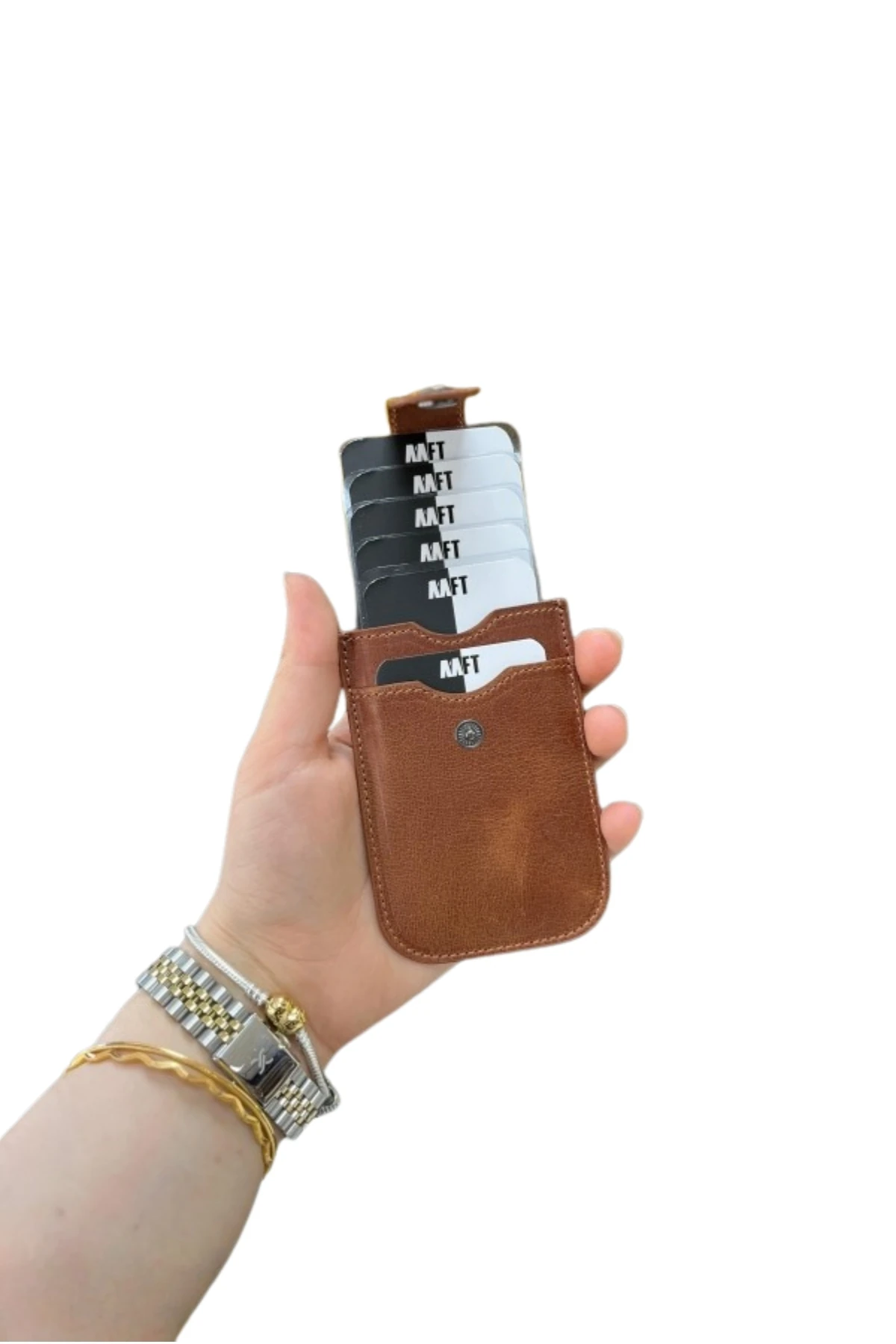 Hakiki Deri Unisex Kartlık – Kompakt, İsim Yazılı, Kişiye Özel | Vest 0776 - Tiguan Taba