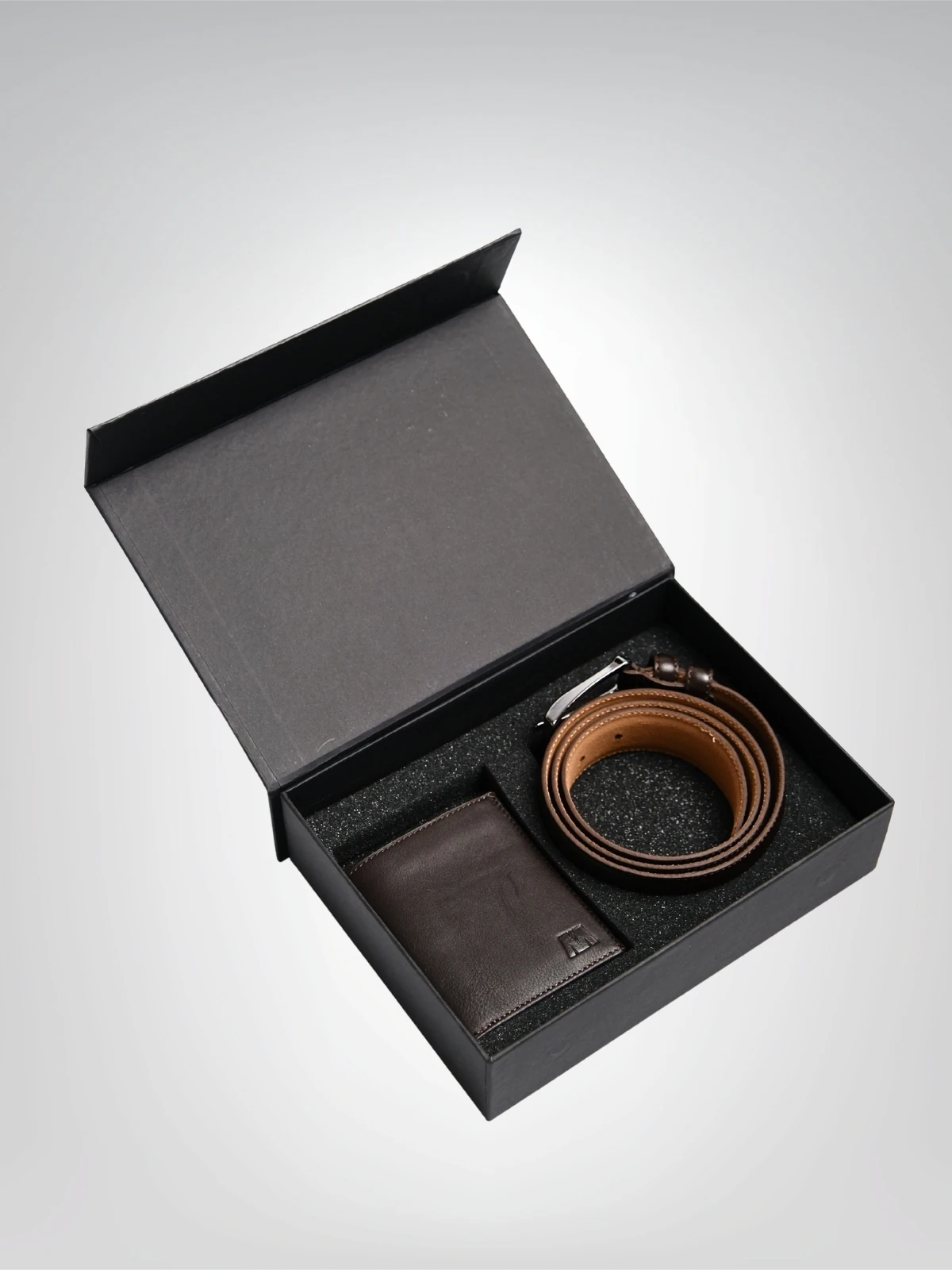 Hakiki Deri Spor Kemer ve Elite Cüzdan Kutulu Set