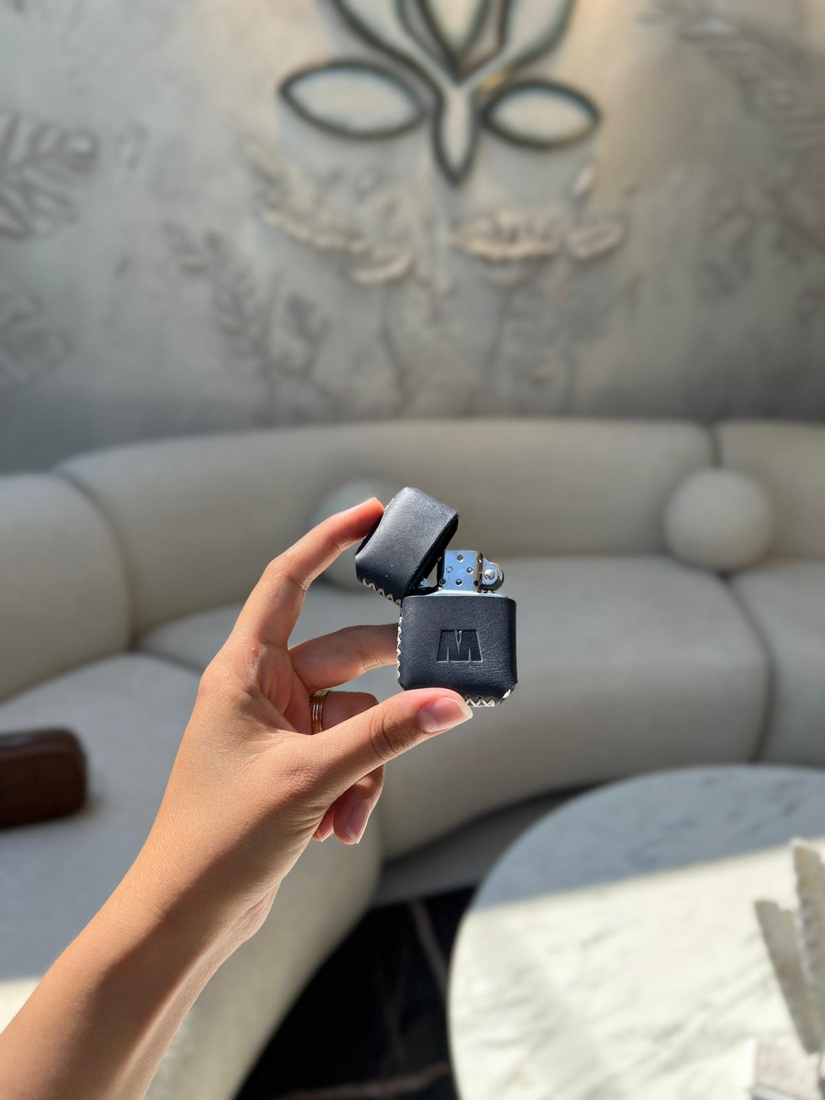 Deri Kılıflı Zippo Model Çakmak | Çakmak 5685 - Tiguan Lacivert