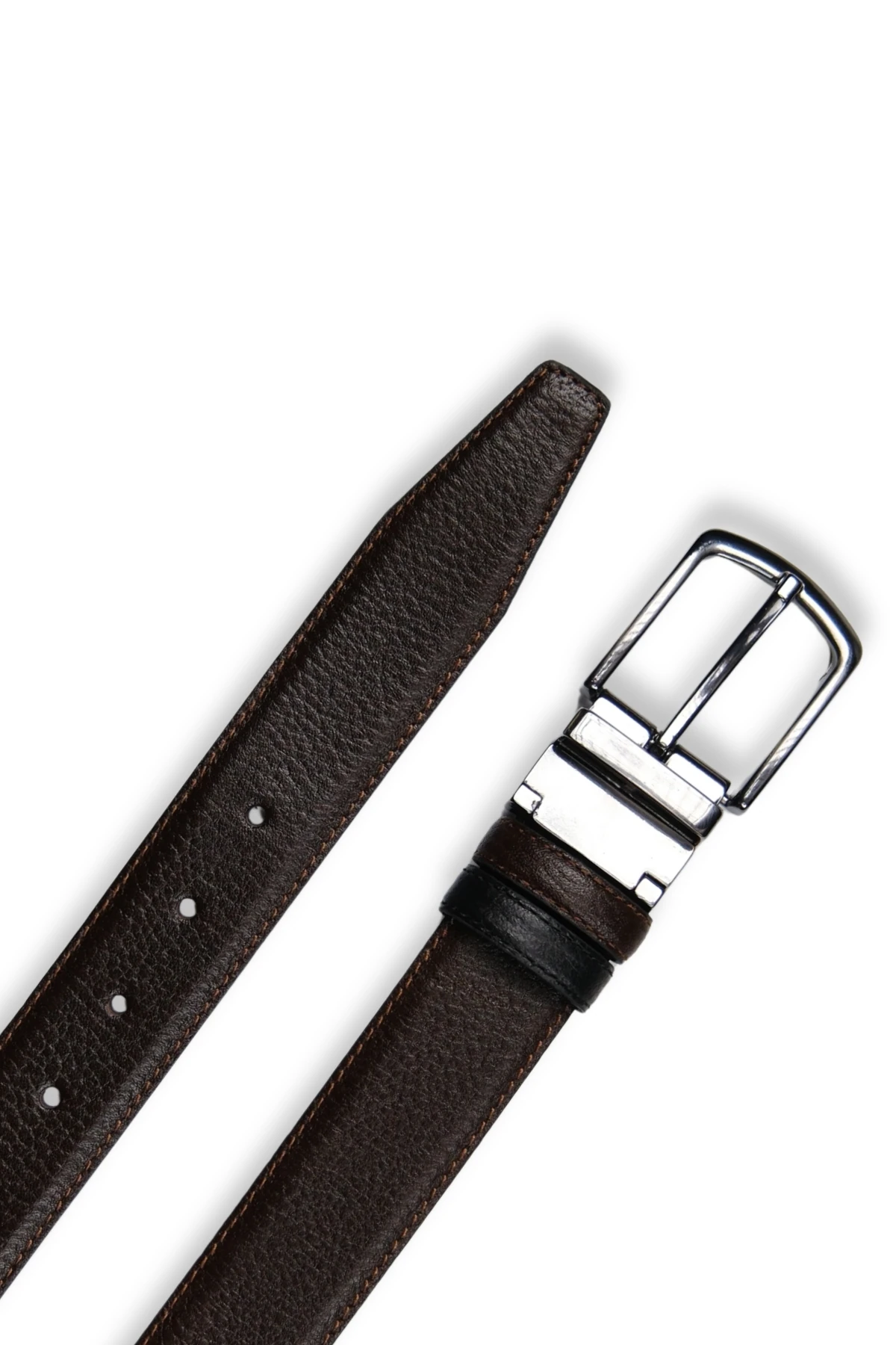 Hakiki Deri Erkek Kemer – Çift Taraflı, 3,5cm, Siyah-Kahve| 2366