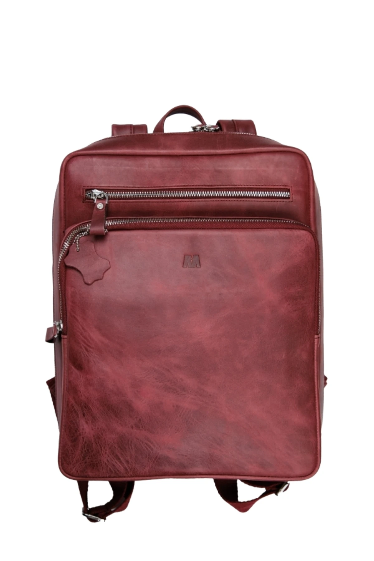 Hakiki Deri Unisex Sırt Çantası – Laptop Bölmeli, Suya Dayanıklı, Çok Gözlü | Roma 1251 - Tiguan Bordo