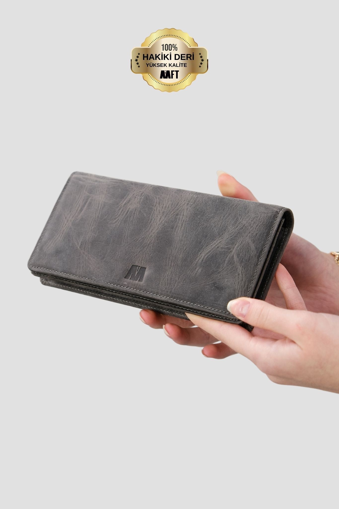 Hakiki Deri Unisex Telefon Bölmeli Cüzdan – Mıknatıslı, İsim Yazılı, Kişiye Özel | Golden 3367
