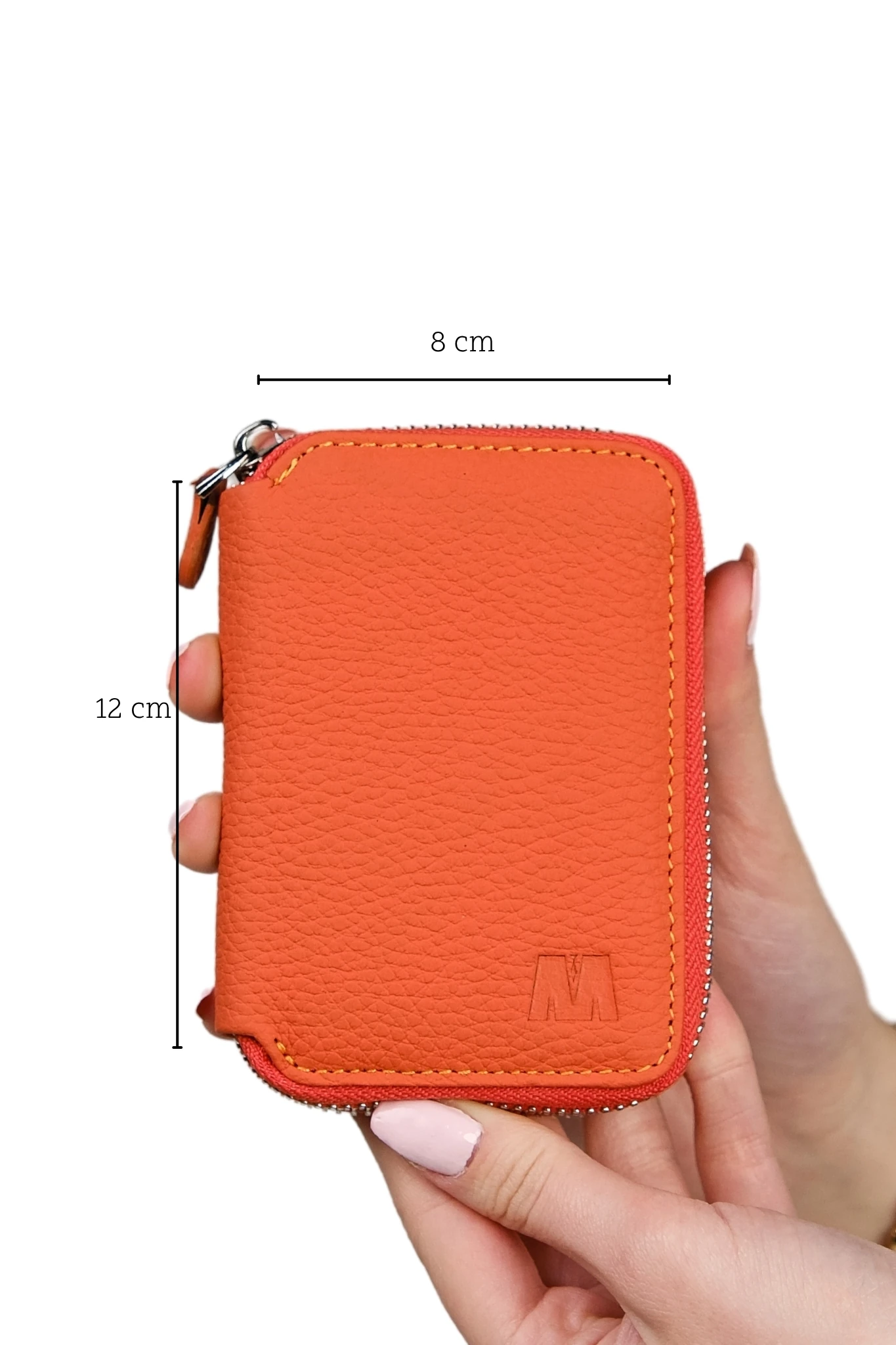 Hakiki Deri Unisex Fermuarlı Cüzdan | Lotus 1616 - Flother Turuncu