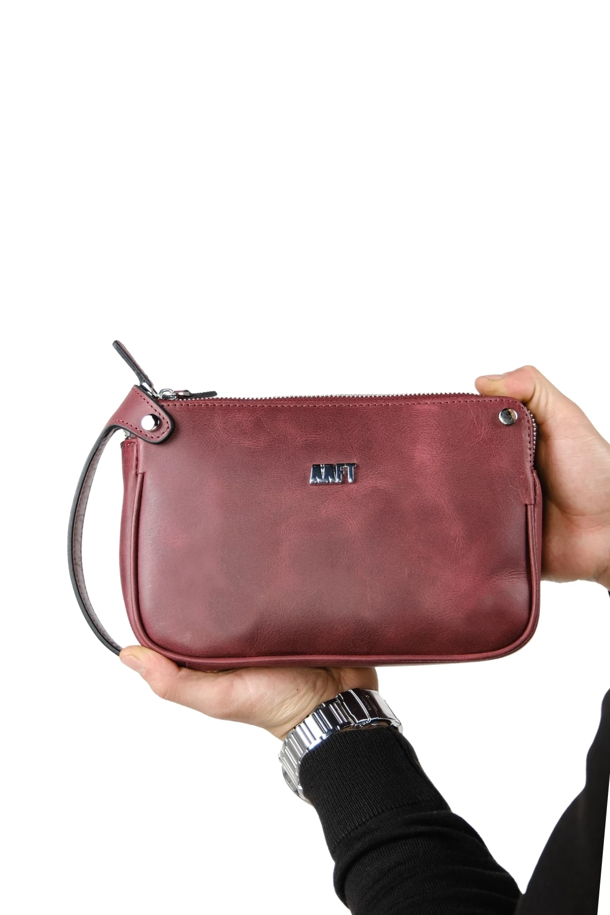 Hakiki Deri Unisex El Çantası – Fermuarlı, Kişiye Özel | Moon Bag 4381