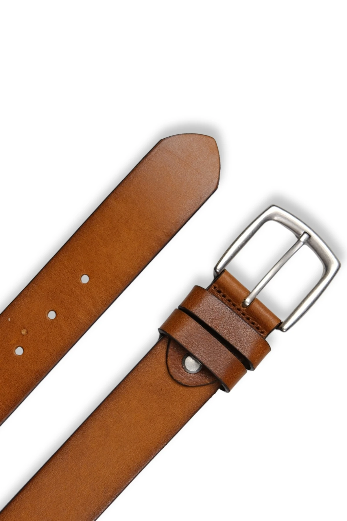 Hakiki Deri Erkek Kemer – Düz Dikiş, 4 cm, Taba | 2550