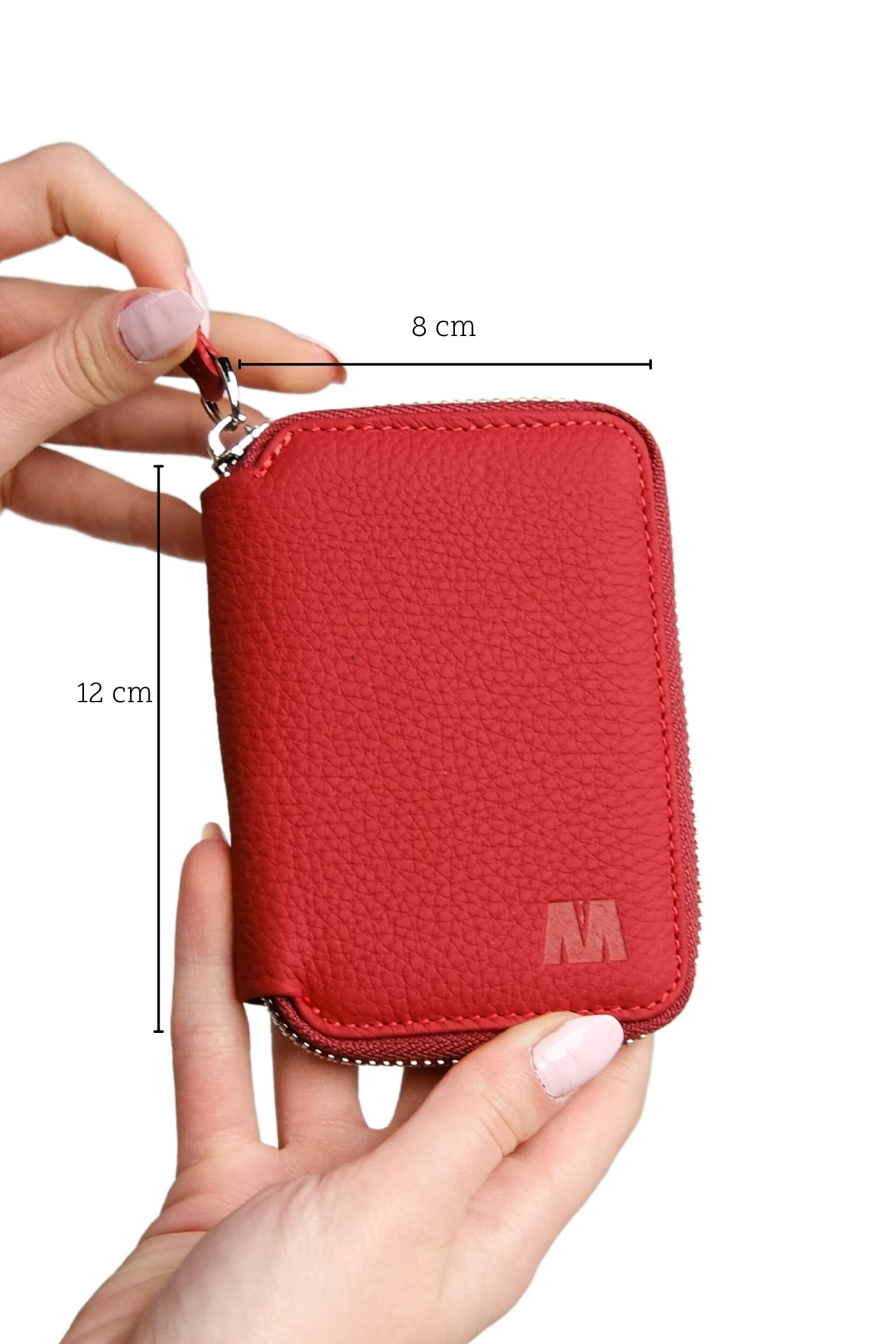 Hakiki Deri Unisex Fermuarlı Cüzdan | Lotus 1616 - Flother Kırmızı