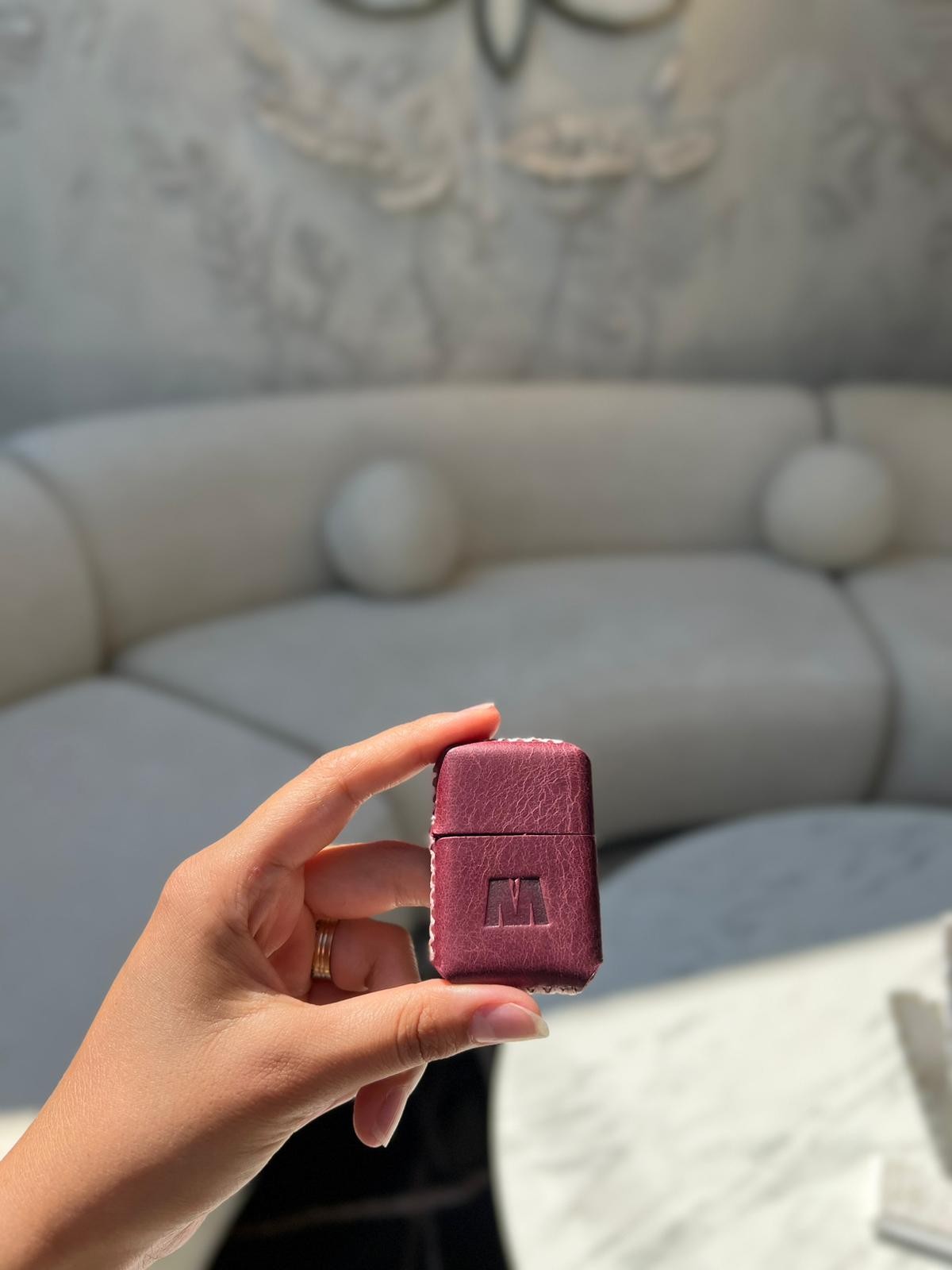 Zippo Çakmak ve Kılıfı Hakiki Deri - Bordo