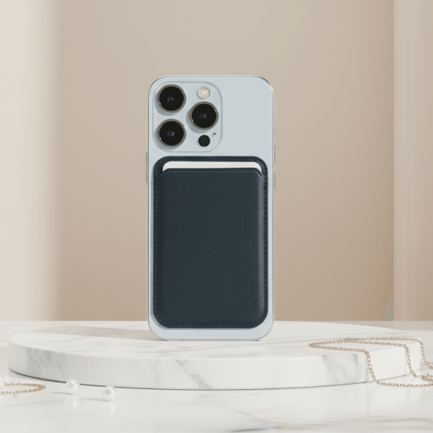 Vegan Deri İphone Magsafe Kartlık Cüzdan - Antrasit