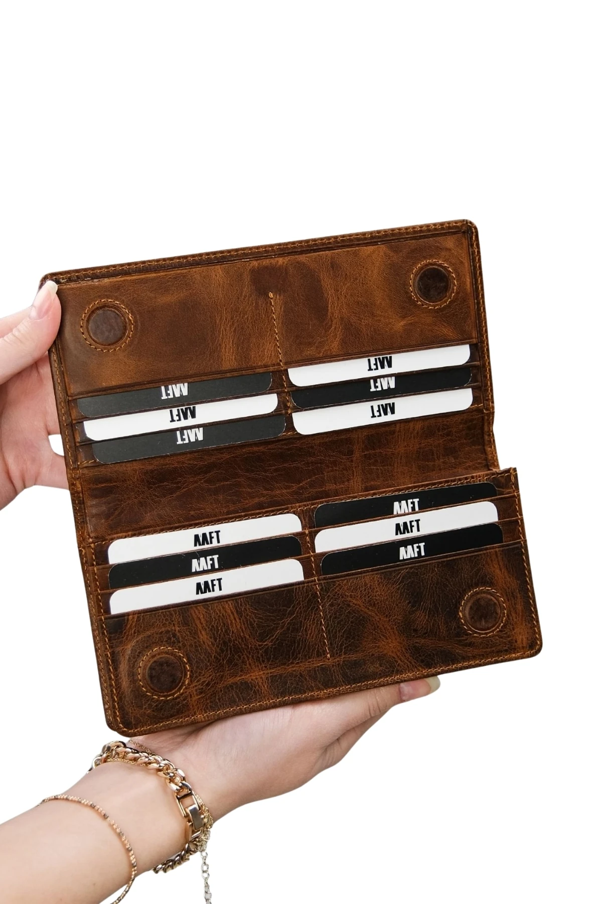 Hakiki Deri Unisex Telefon Bölmeli Cüzdan – Mıknatıslı, İsim Yazılı, Kişiye Özel | Golden 3367