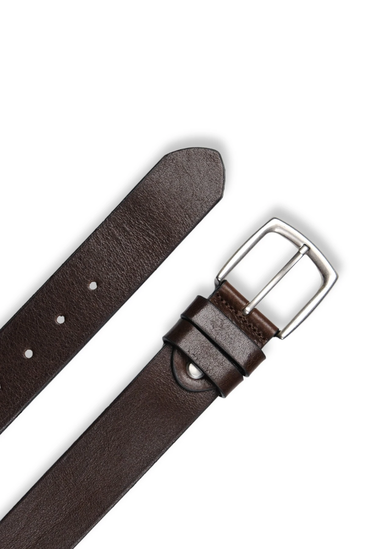 Hakiki Deri Erkek Kemer – Düz Dikiş, 4 cm, Kahve | 2552