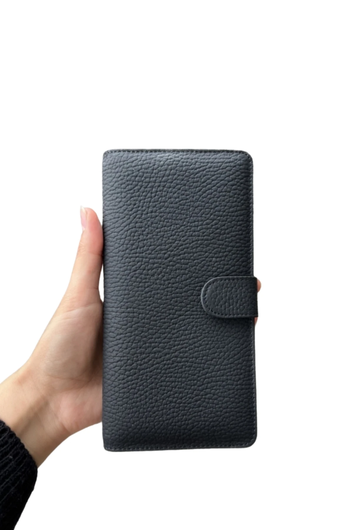 Hakiki Deri Unisex Cüzdan – Telefon Bölmeli, İsim Yazılı, Kişiye Özel | Twist 2323 - Flother Siyah