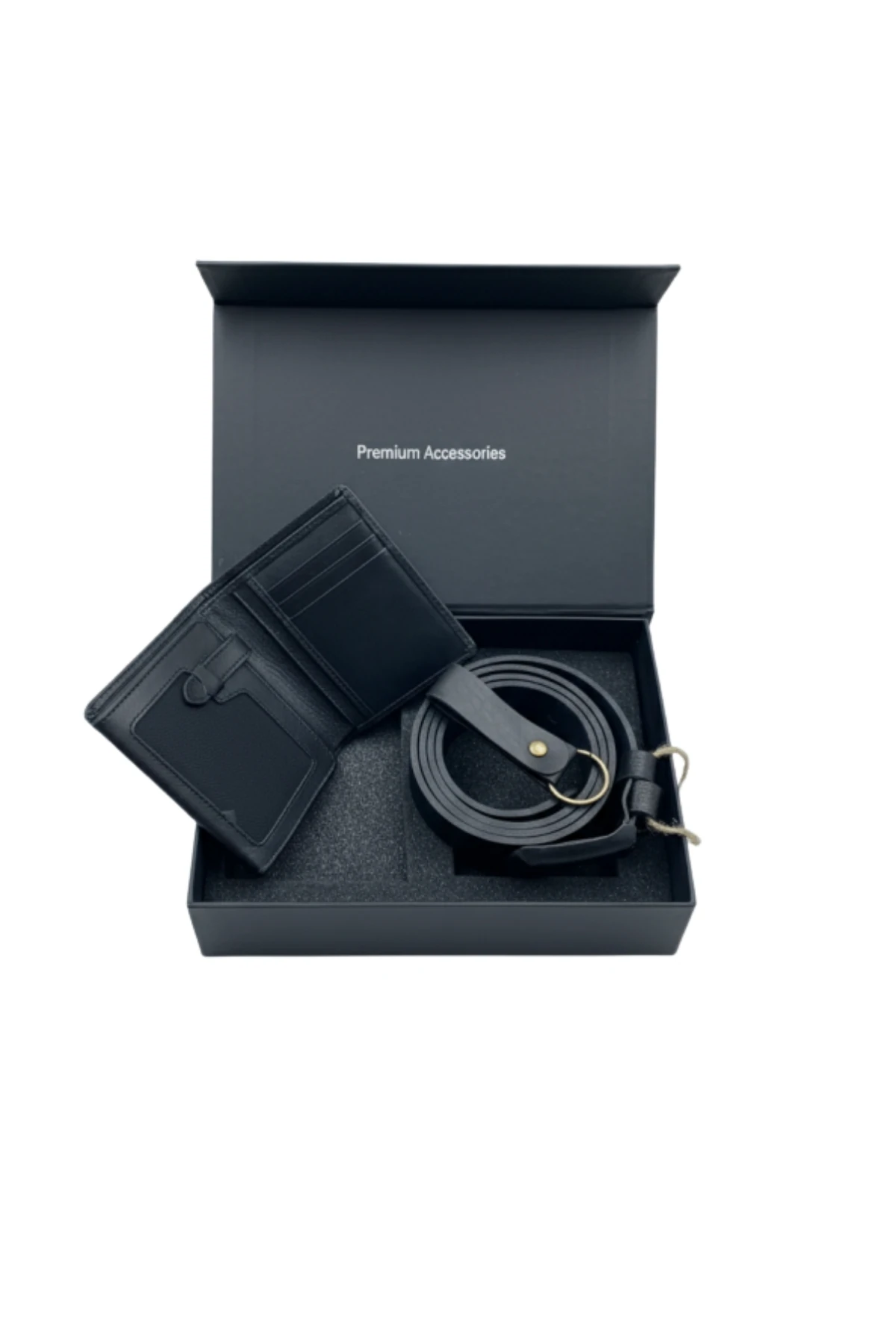 Hakiki Deri Alex & Kemer 4cm Özel Kutulu Set