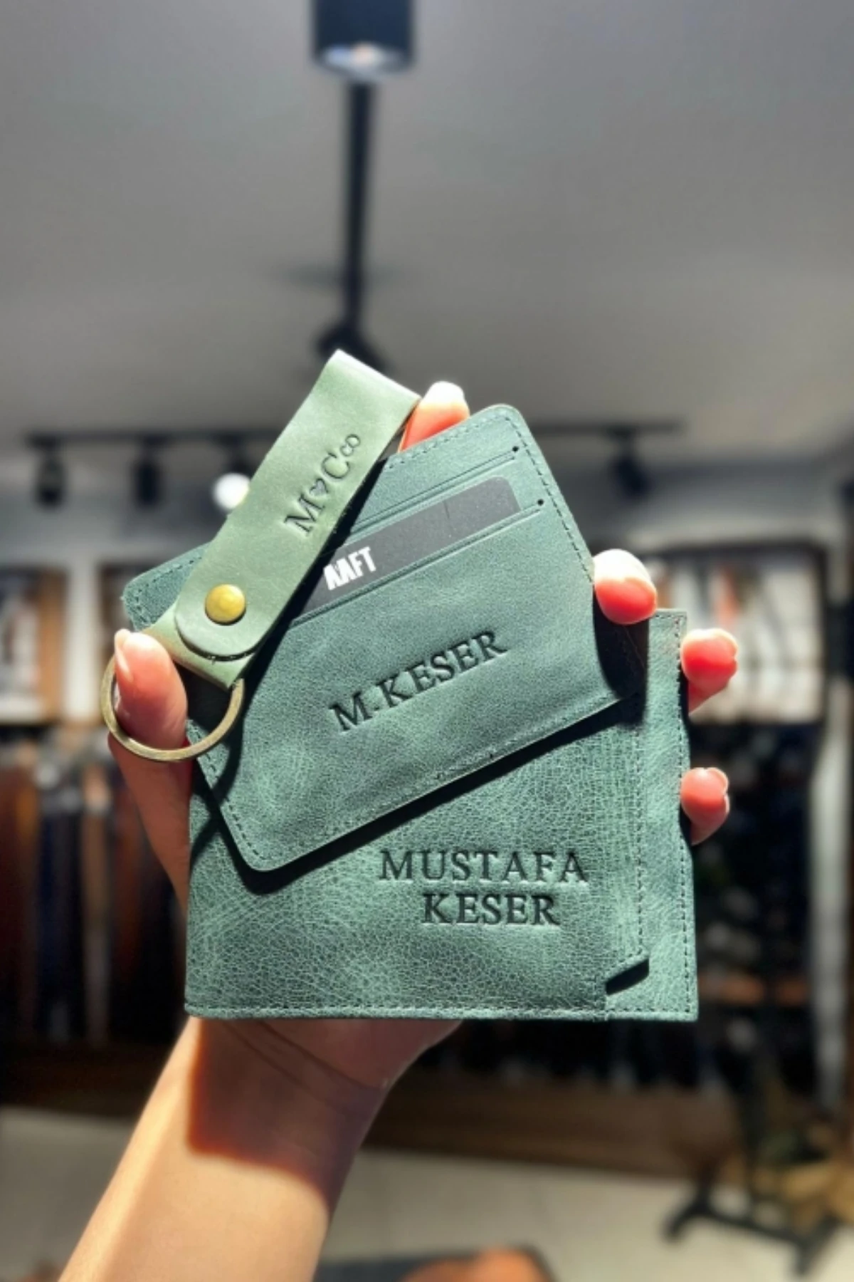 Hakiki Deri Erkek Cüzdan Seti - İsim Yazılı, Kişiye Özel Kartlık ve Anahtarlık | Paris 1204