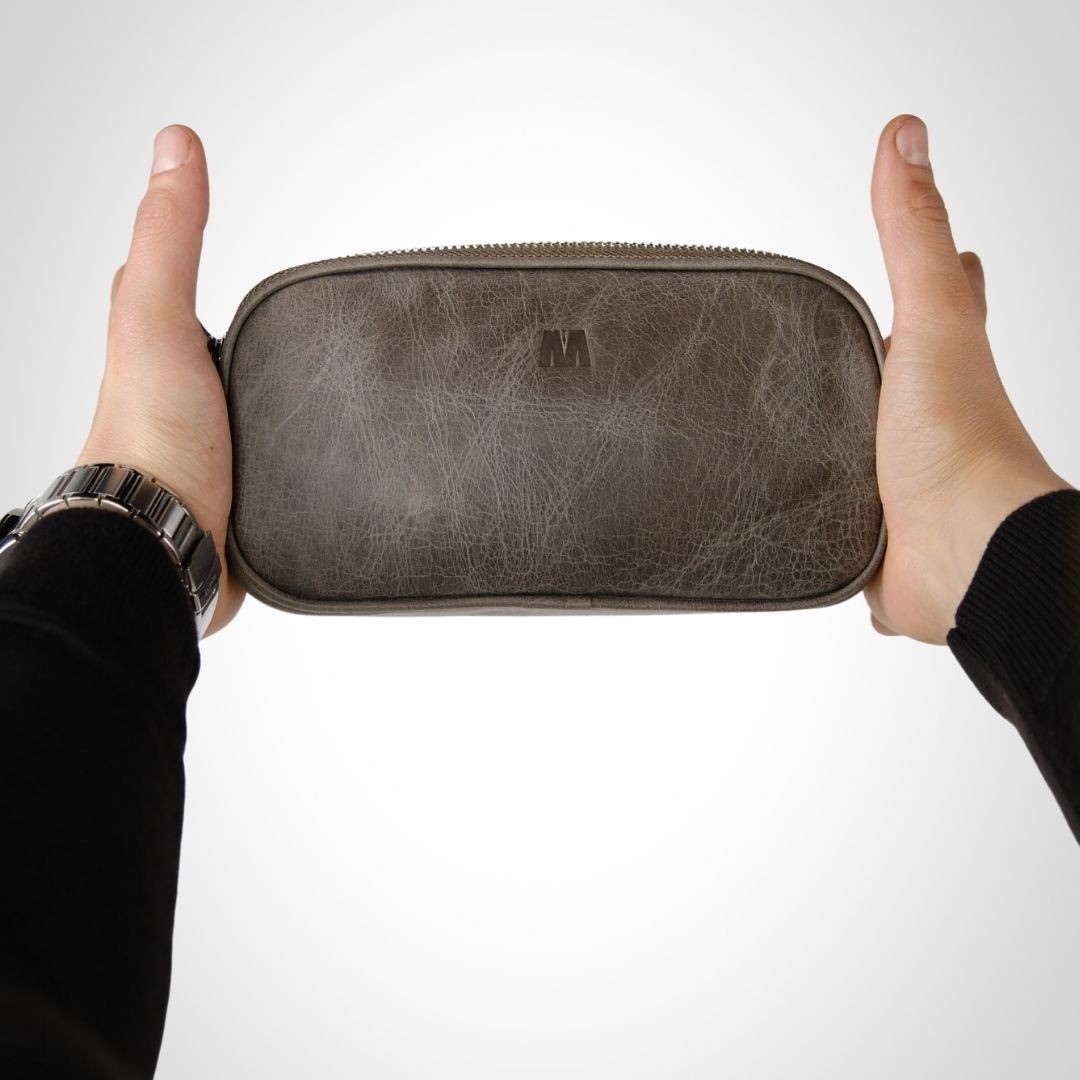 Hakiki Deri Unisex El Çantası – Fermuarlı, Parmak Askılı, Kişiye Özel | Naina 1134