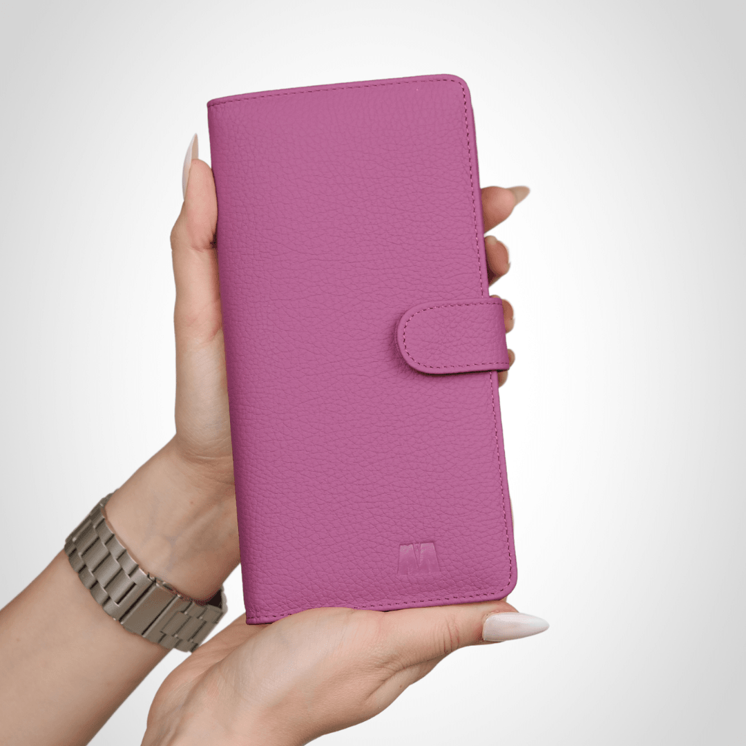 Hakiki Deri Unisex Cüzdan – Telefon Bölmeli, İsim Yazılı, Kişiye Özel | Twist 2323 - Flother Mat Pembe