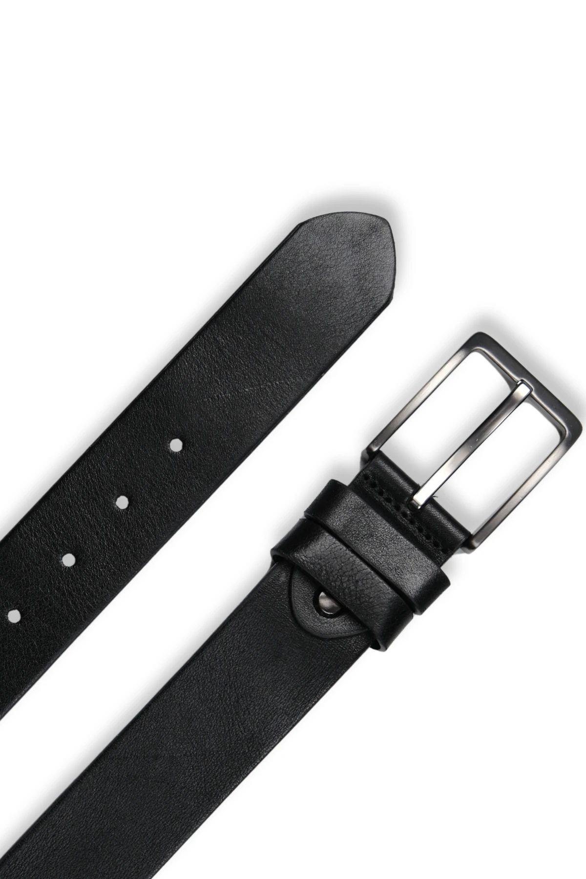 Hakiki Deri Erkek Kemer – Düz Dikiş, 4 cm, Siyah | 2551