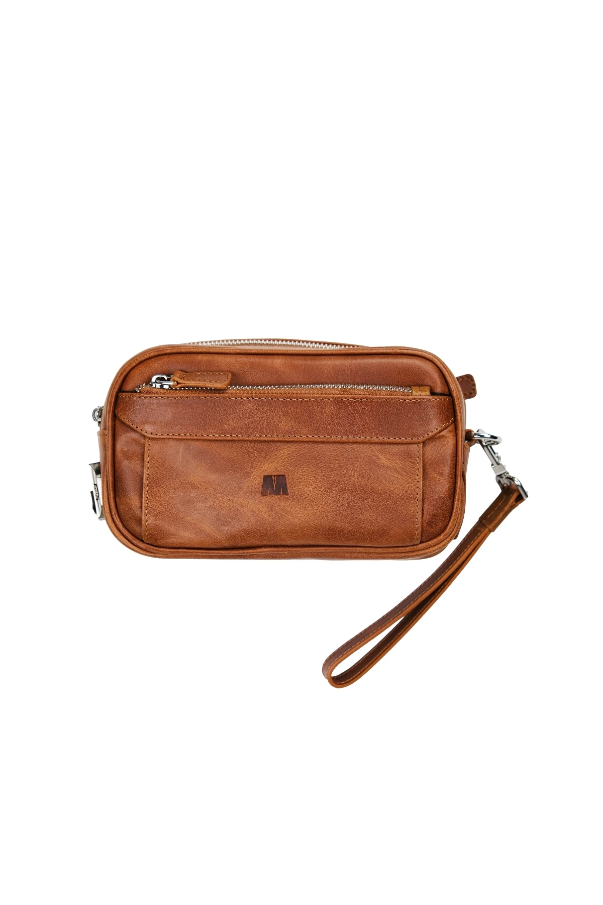 Hakiki Deri Kilitli Unisex El Çantası | Carew 6657 - Tiguan Taba