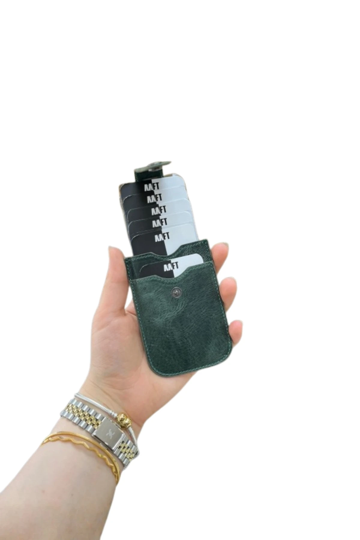 Hakiki Deri Unisex Kartlık – Kompakt, İsim Yazılı, Kişiye Özel | Vest 0776 - Tiguan Haki