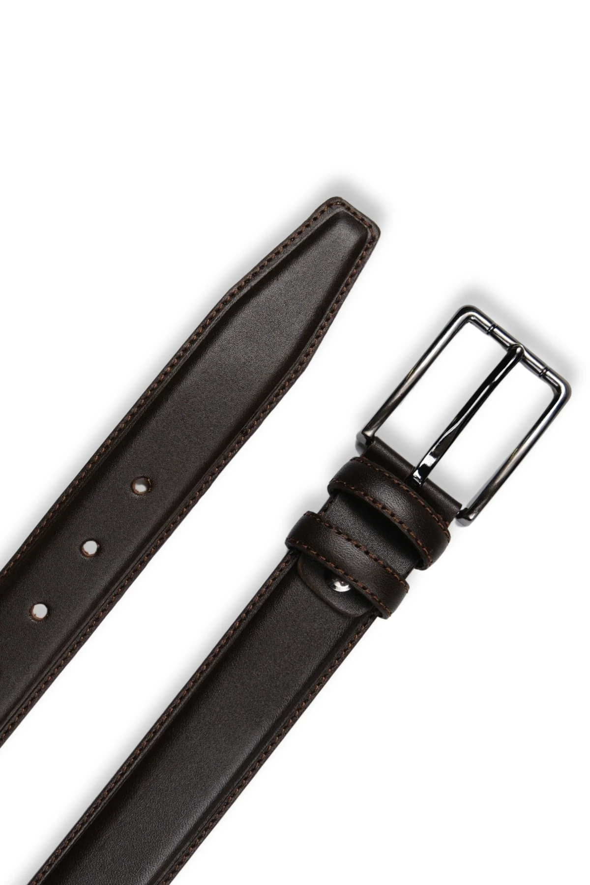 Hakiki Deri Erkek Kemer – Dikişli, 3,5cm, Kahve | 7457