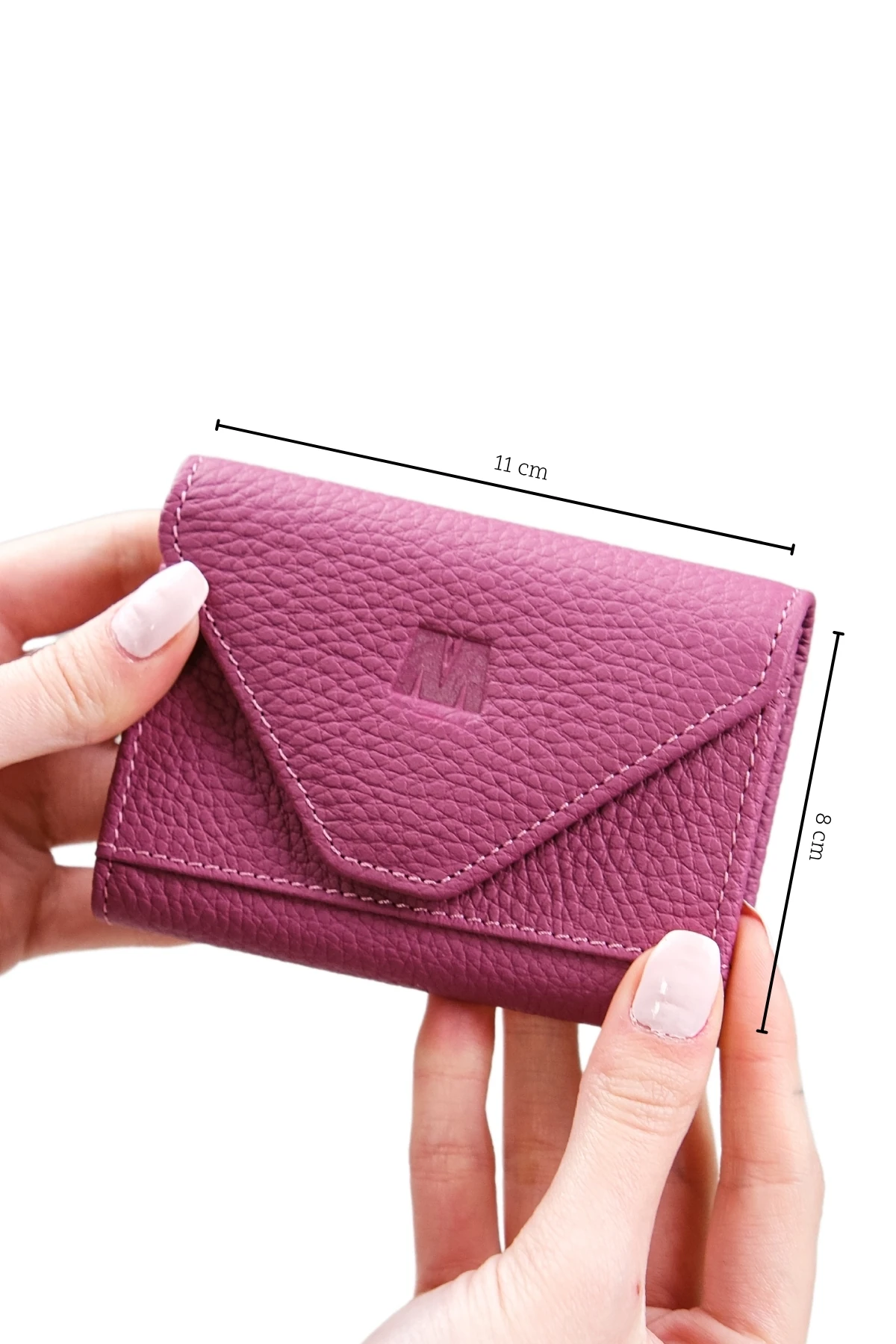 Hakiki Deri Kadın Akordiyon Cüzdan – Mıknatıslı Kapaklı, İsim Yazılı, Kişiye Özel | Mia 2190 - Flother Mat Pembe