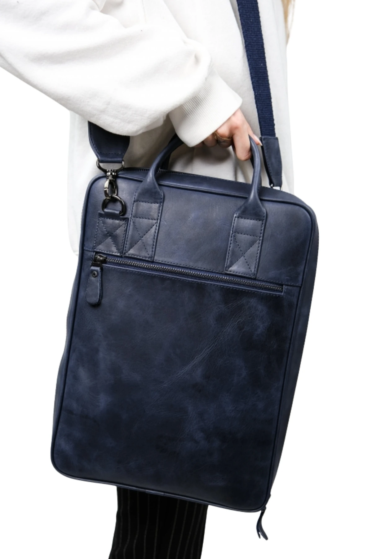 Hakiki Deri Unisex Laptop & Evrak Çantası – Omuz Askılı | Safari 2717 - Tiguan Lacivert