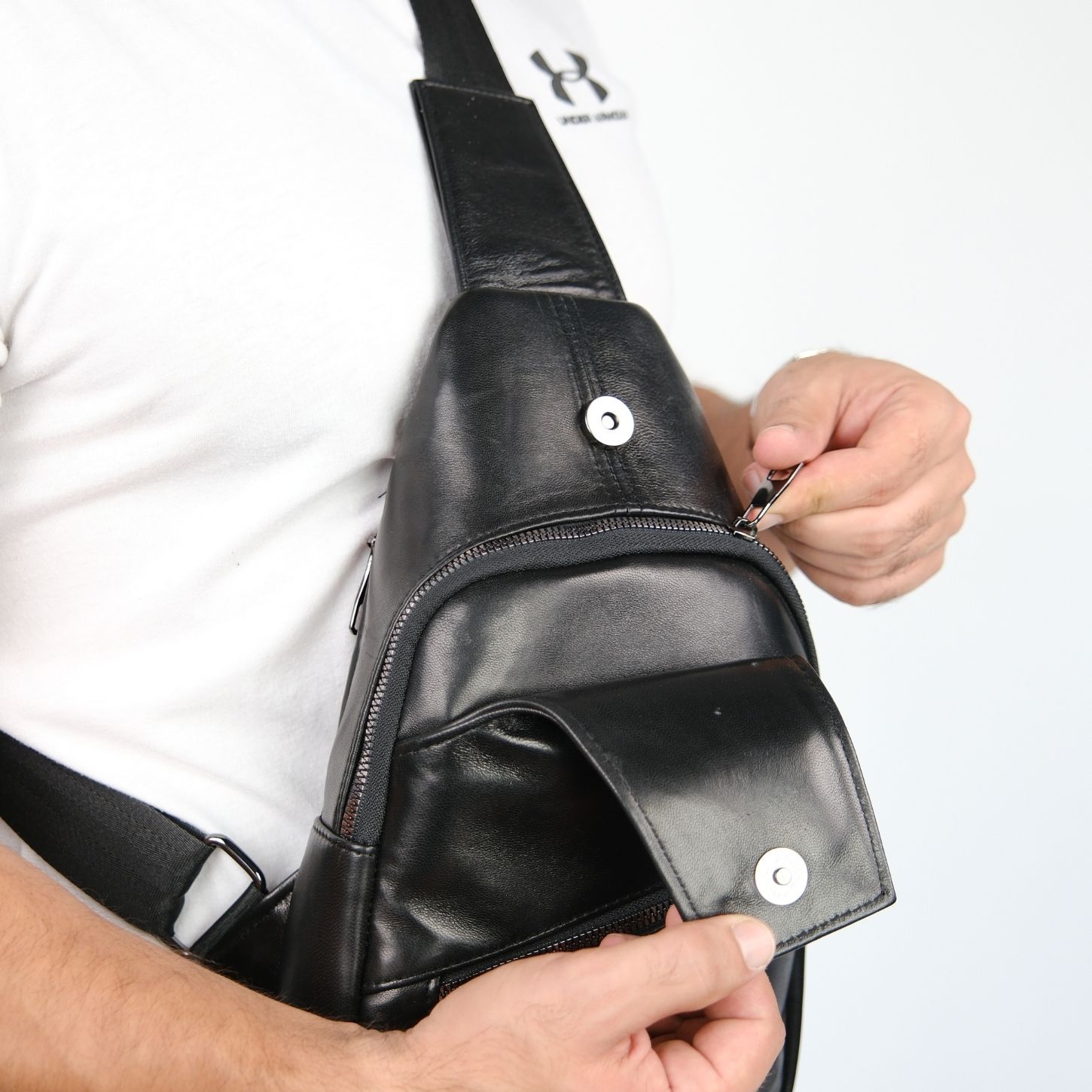 Hakiki Deri Body Bag Çanta - Askılı Fermuarlı / Body Bag 0303