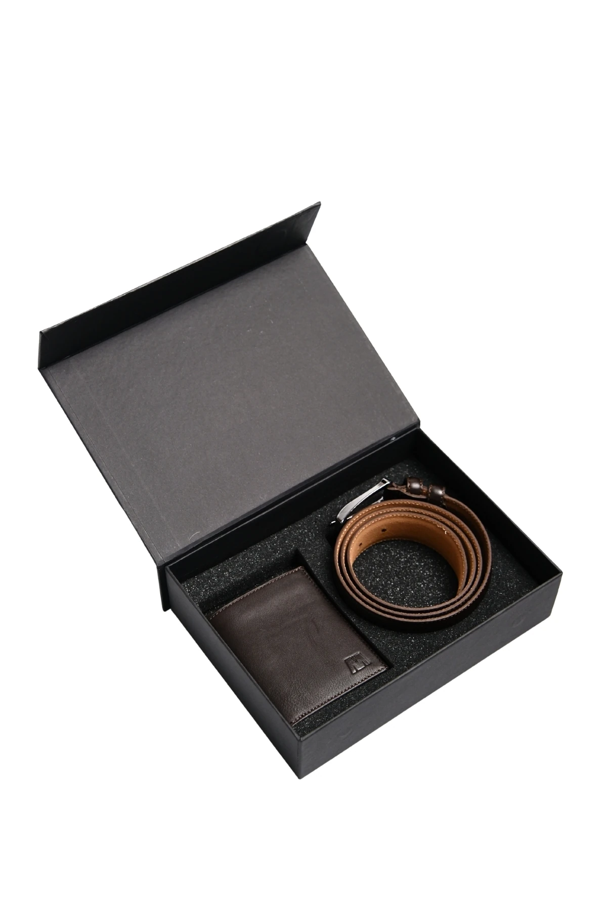 Hakiki Deri Spor Kemer ve Elite Cüzdan Kutulu Set