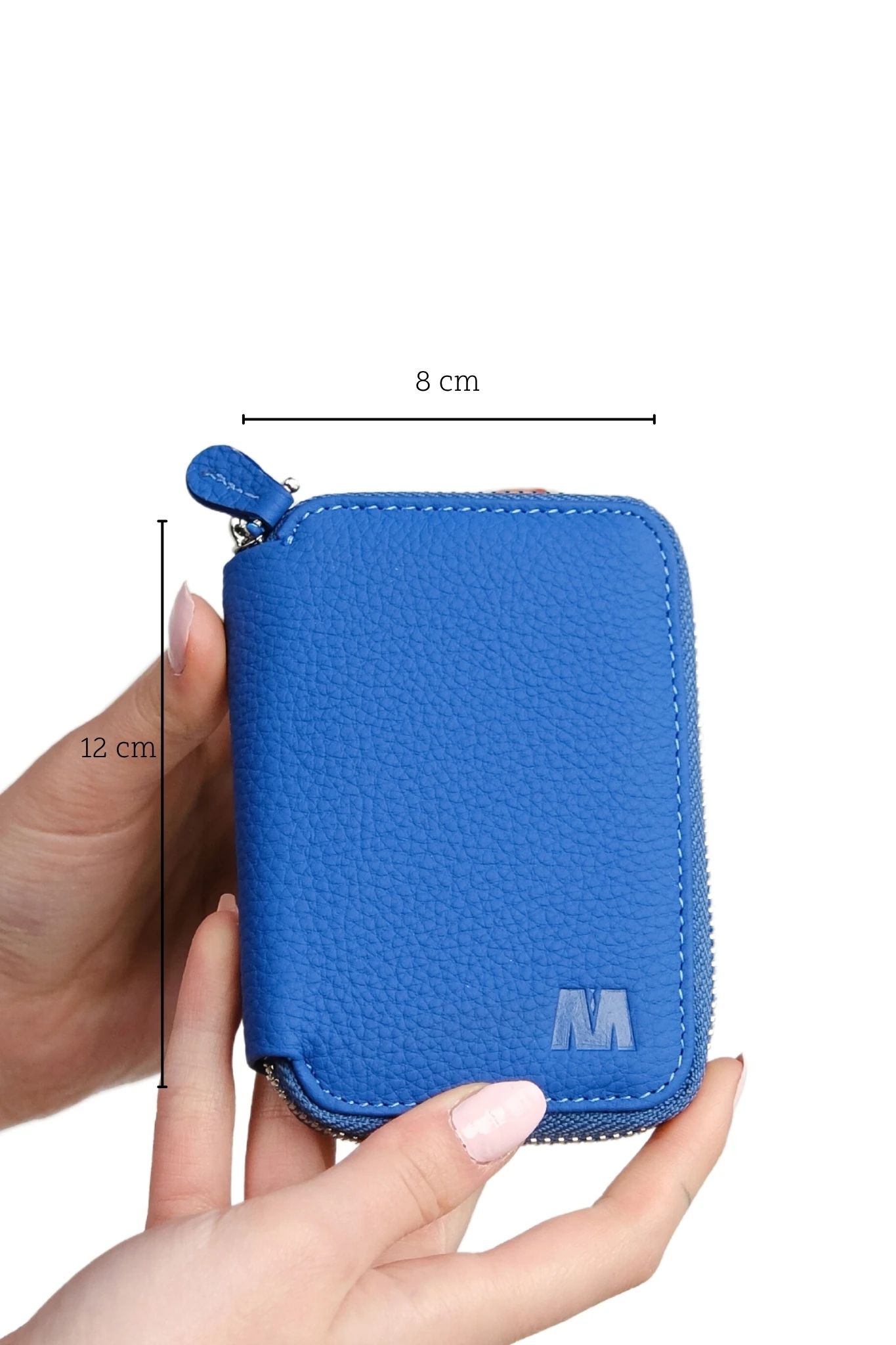 Hakiki Deri Unisex Fermuarlı Cüzdan | Lotus 1616 - Flother Saks Mavi