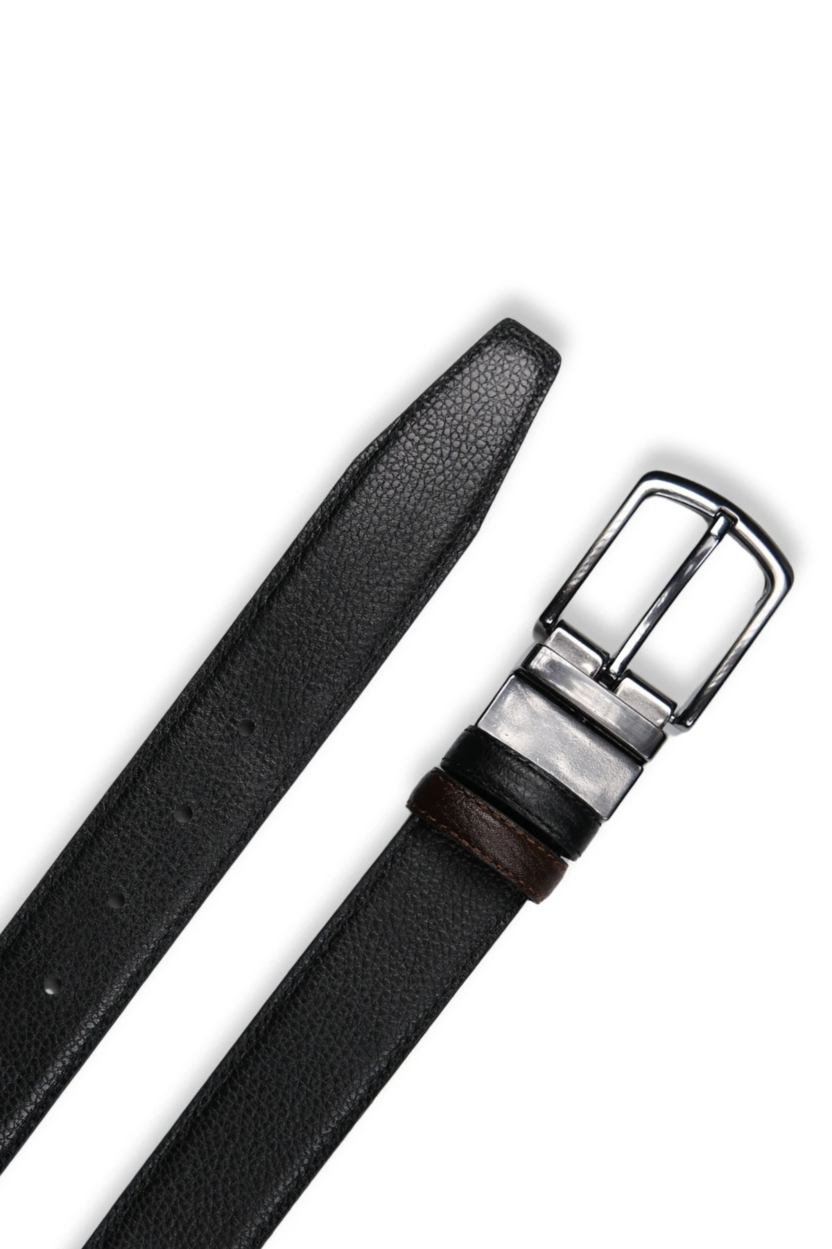 Hakiki Deri Erkek Kemer – Çift Taraflı, 3,5cm, Siyah-Kahve| 2366