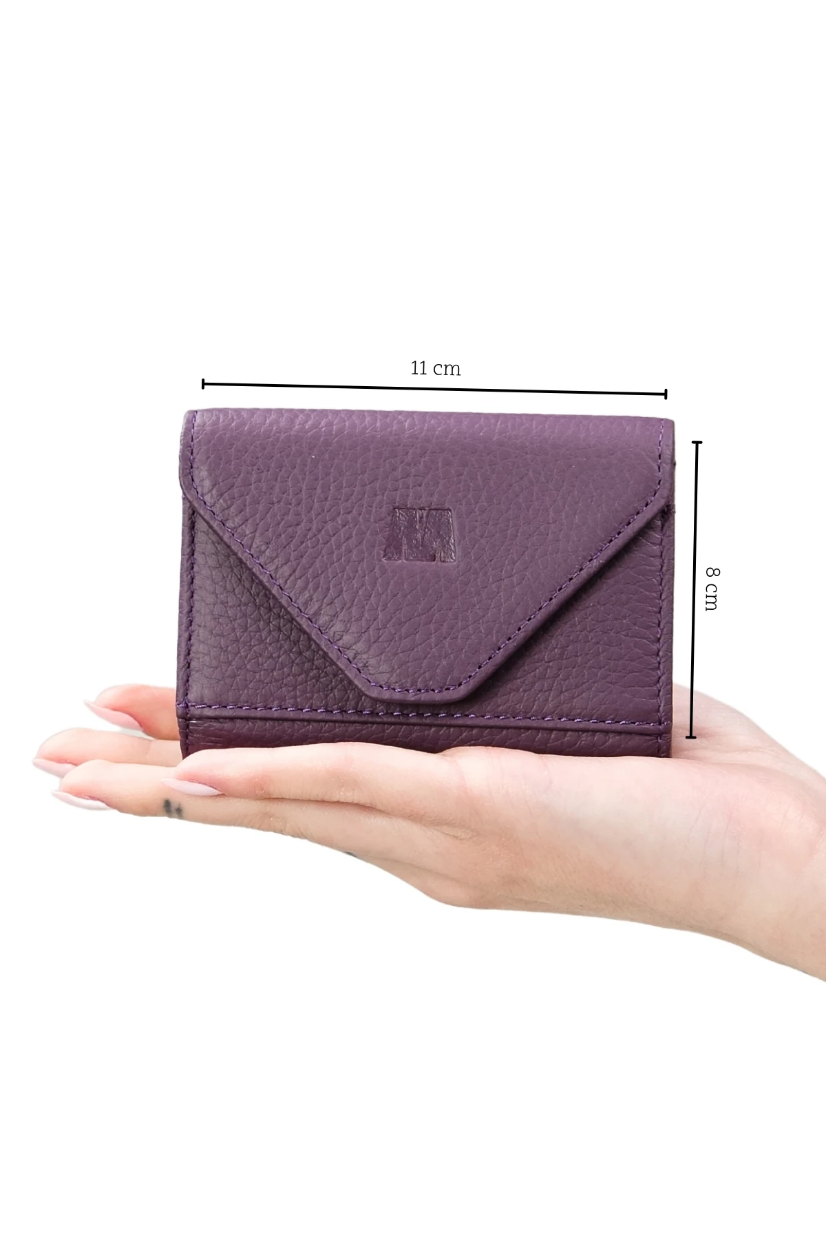 Hakiki Deri Kadın Akordiyon Cüzdan – Mıknatıslı Kapaklı, İsim Yazılı, Kişiye Özel | Mia 2190 - Flother Mat Mor