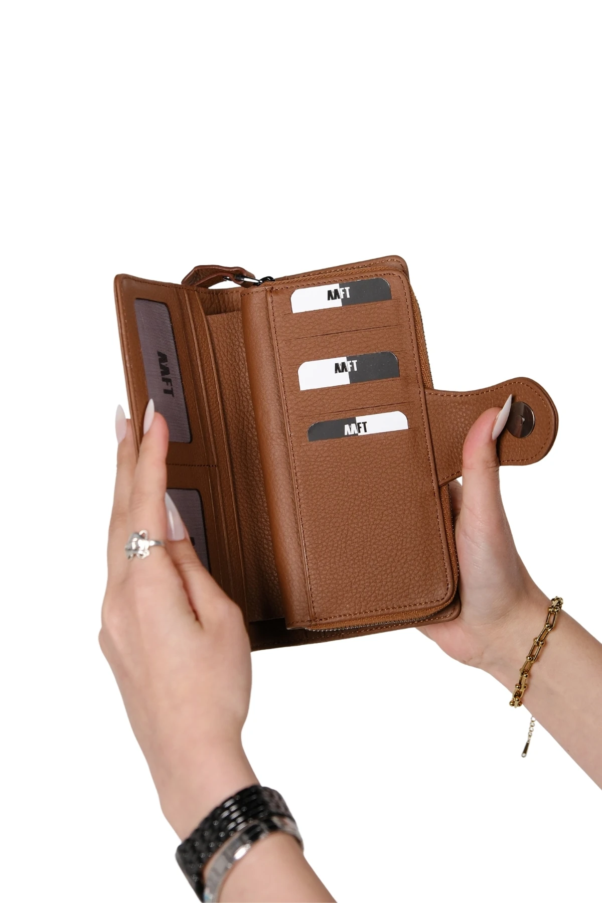 Hakiki Deri Kadın Cüzdan – El Portföyü, Fermuarlı, Mıknatıslı, İsim Yazılı, Kişiye Özel | Mimosa 6073