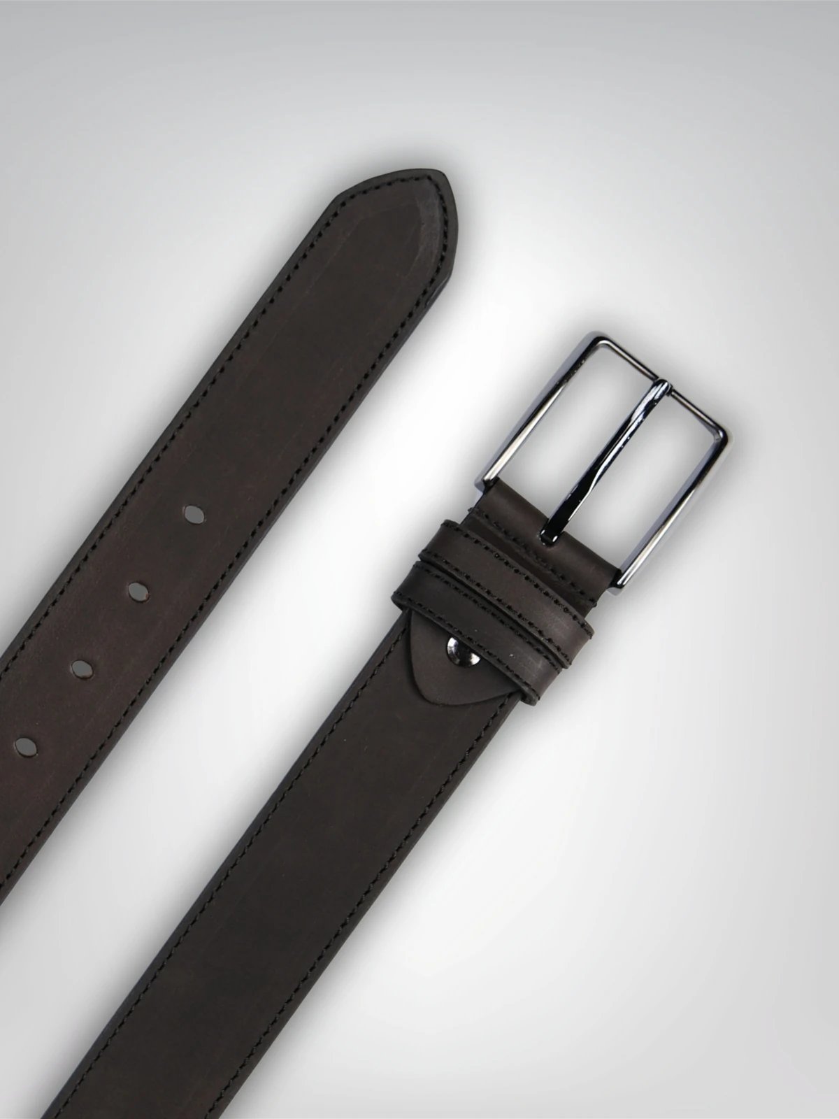 Hakiki Deri Erkek Eskitme Kemer – 4 cm, Antrasit | 7845