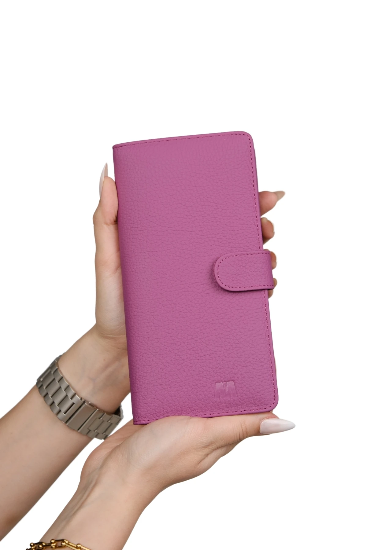 Hakiki Deri Unisex Cüzdan – Telefon Bölmeli, İsim Yazılı, Kişiye Özel | Twist 2323 - Flother Mat Pembe