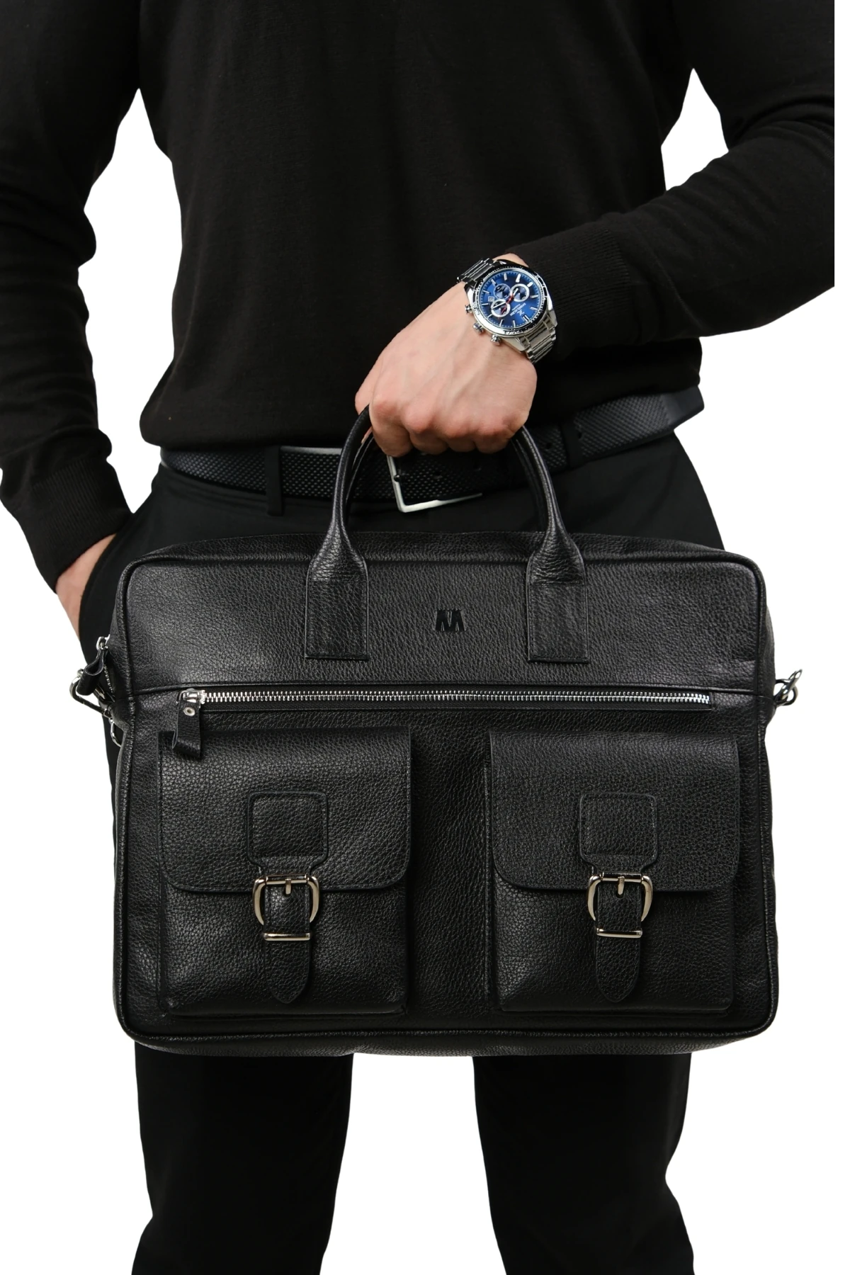 Hakiki Deri Laptop El Çantası – 16 inç Uyumlu, Çok Gözlü | Loreen 2230