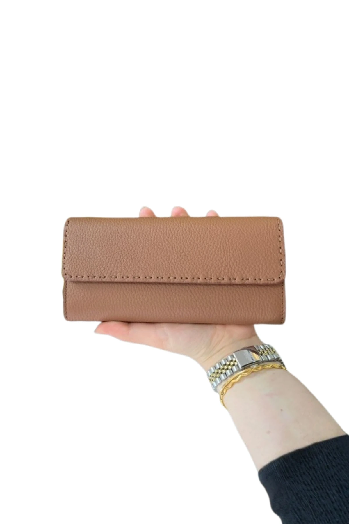 Hakiki Deri El Portföyü Cüzdan – Telefon Bölmeli, Mıknatıslı Kapaklı, Kişiye Özel | Hilton 8926 - Flother Mat Fındık