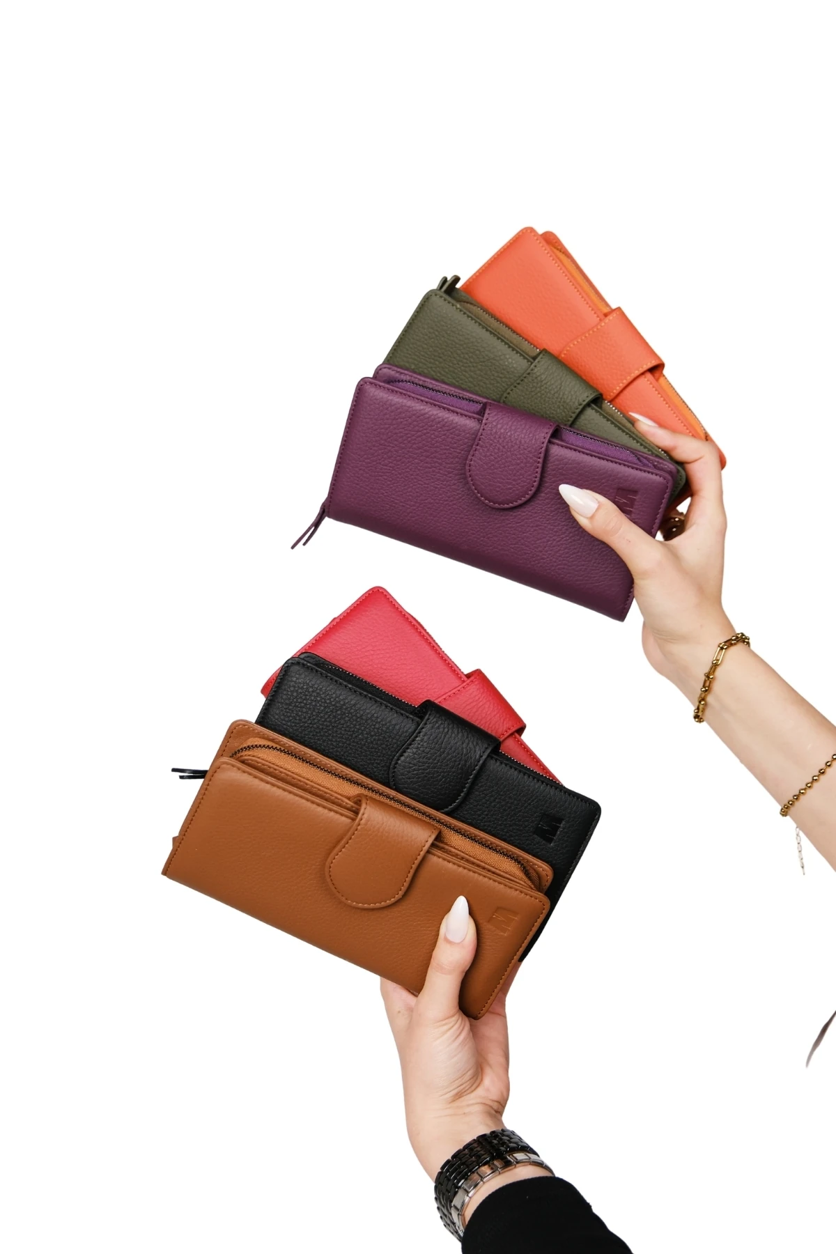 Hakiki Deri Kadın Cüzdan – El Portföyü, Fermuarlı, Mıknatıslı, İsim Yazılı, Kişiye Özel | Mimosa 6073