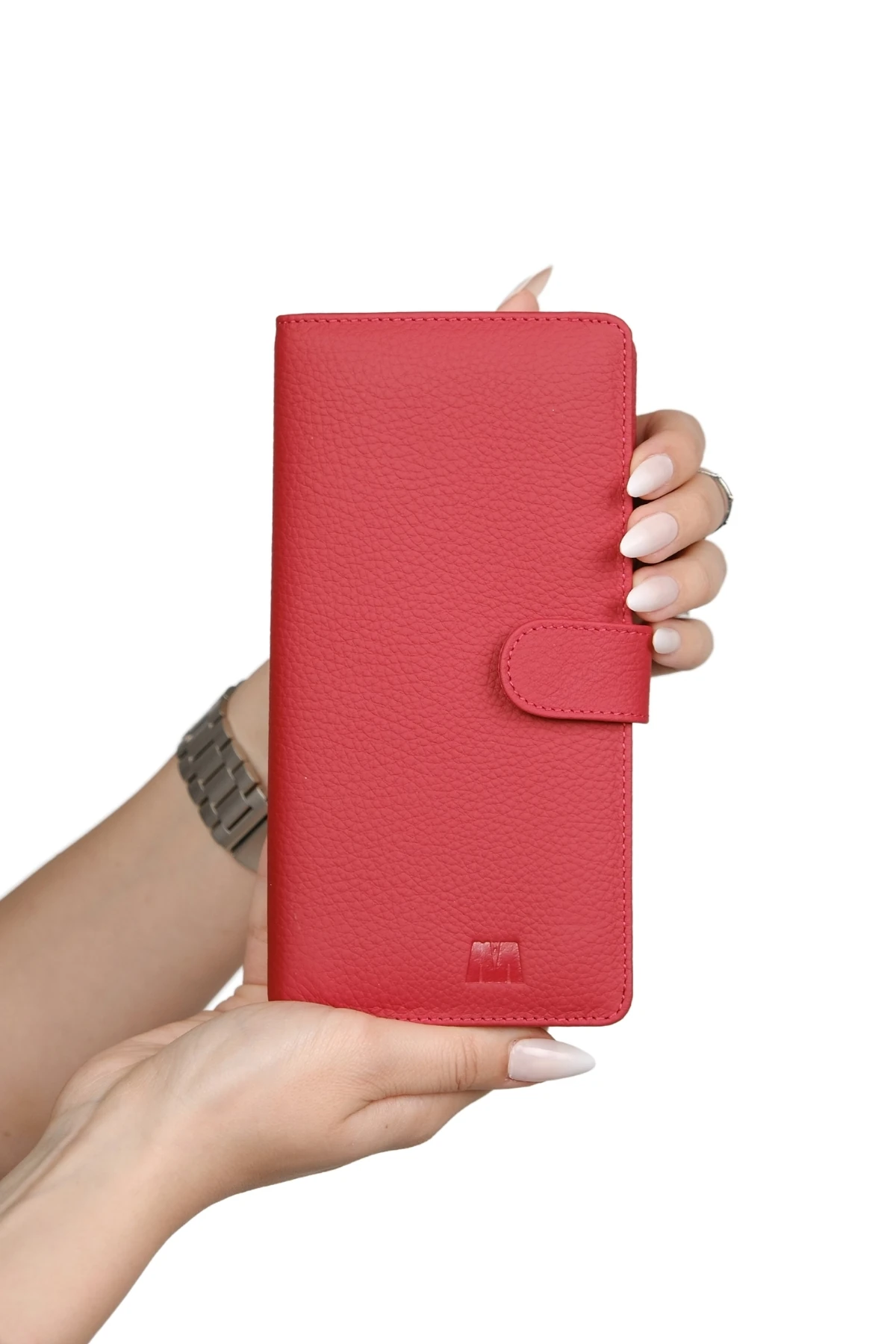 Hakiki Deri Unisex Cüzdan – Telefon Bölmeli, İsim Yazılı, Kişiye Özel | Twist 2323 - Flother Mat Kırmızı