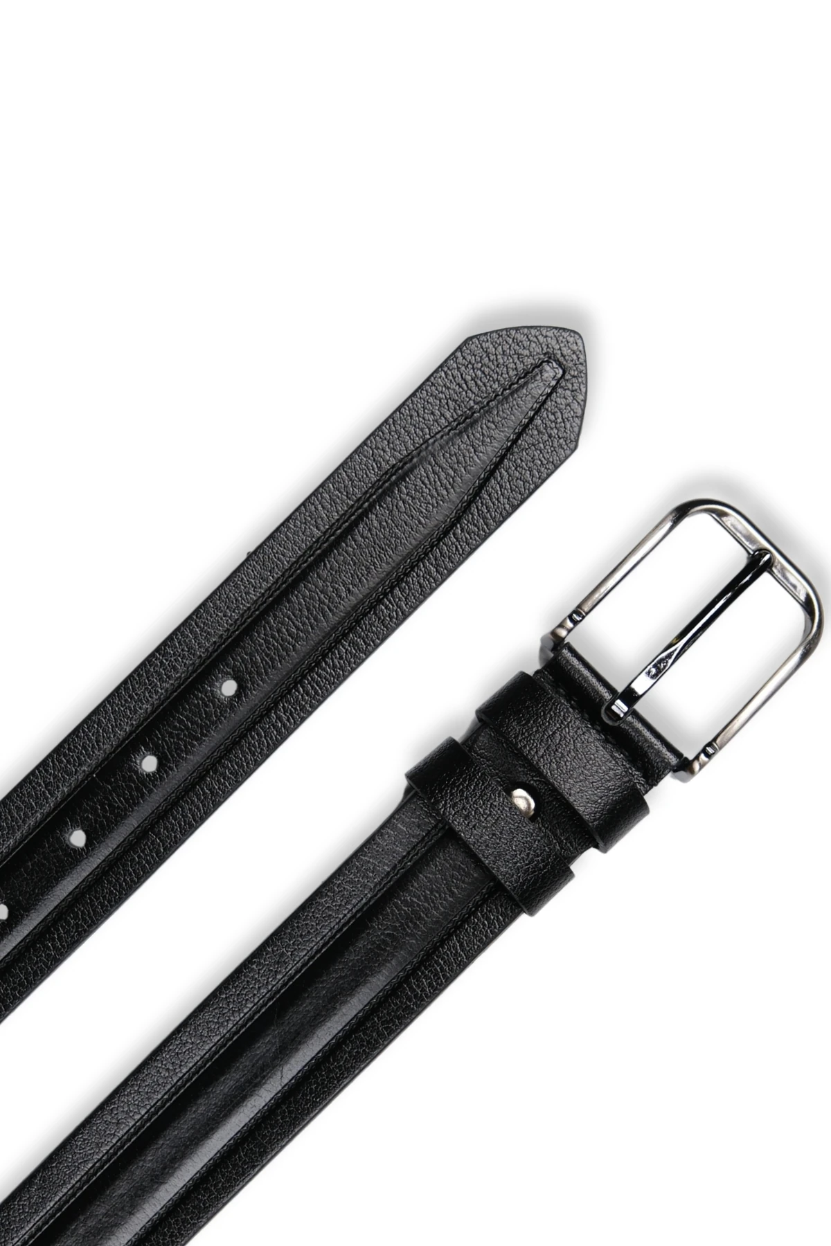 Hakiki Deri Erkek Kemer -Tek Dikişli Manda , 4cm , Siyah | 8570R