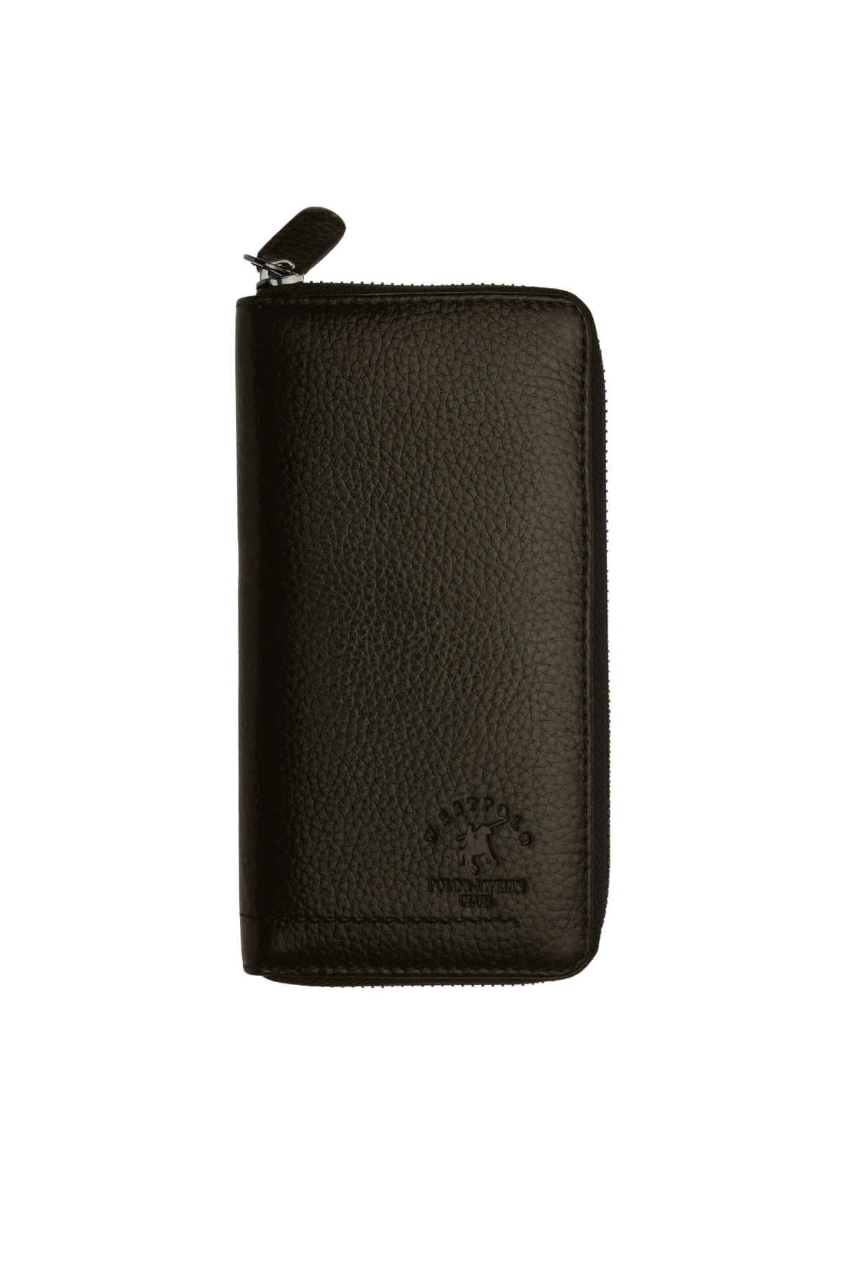 Hakiki Deri Kadın Cüzdan –Düz Dikişli, Fermuarlı, İsim Yazılı, Kişiye Özel | 8851 - Koyu Kahve