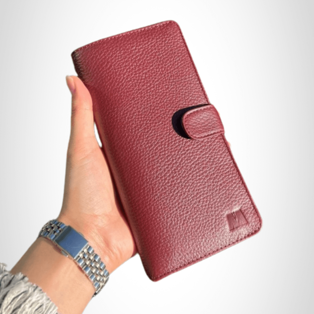Hakiki Deri Unisex Cüzdan – Telefon Bölmeli, İsim Yazılı, Kişiye Özel | Twist 2323 - Flother Bordo