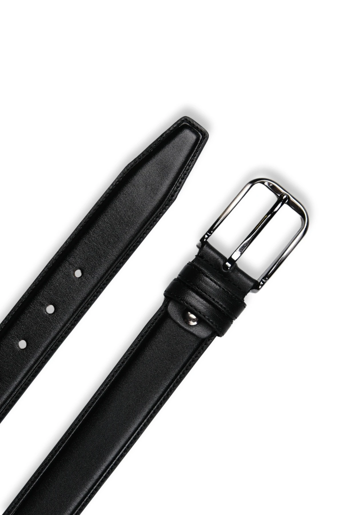 Hakiki Deri Erkek Kemer – Dikişli, 3,5cm, Siyah | 7458