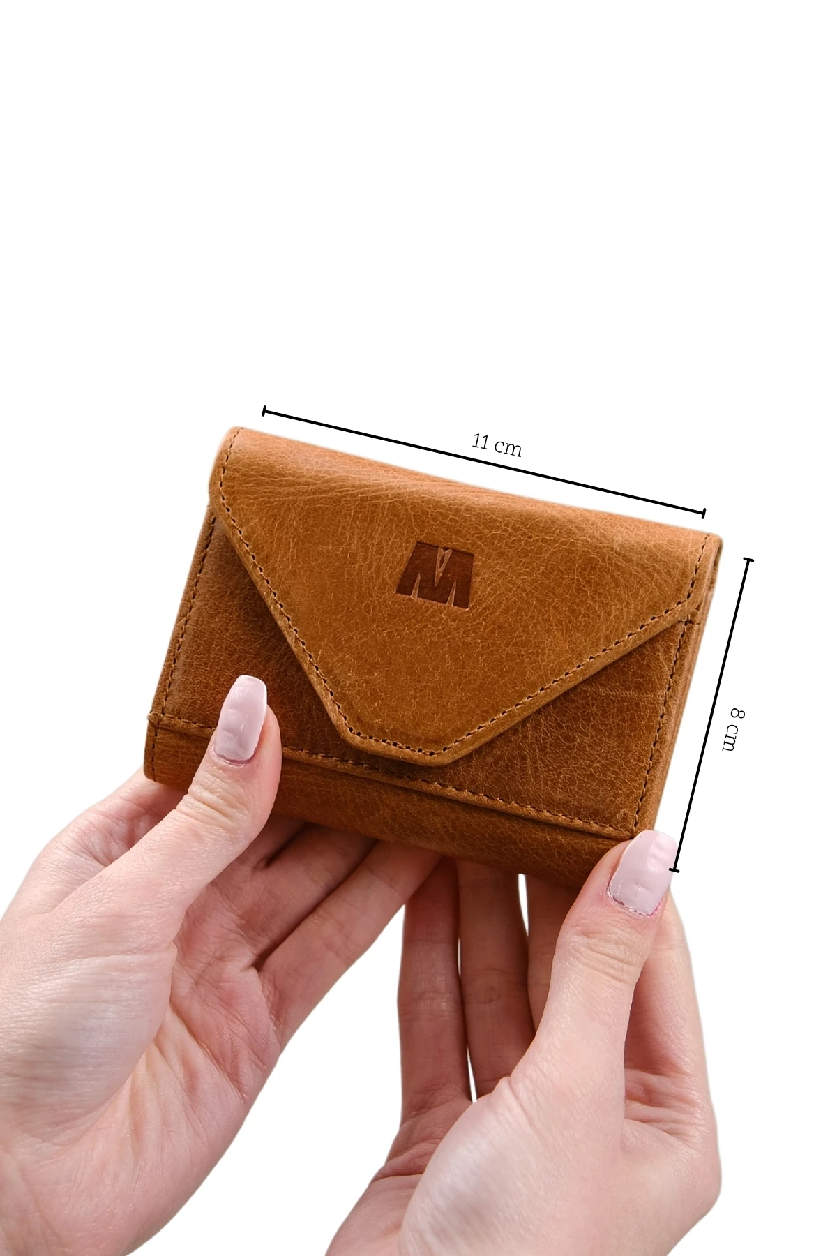 Hakiki Deri Kadın Akordiyon Cüzdan – Mıknatıslı Kapaklı, İsim Yazılı, Kişiye Özel | Mia 2190 - Tiguan Camel