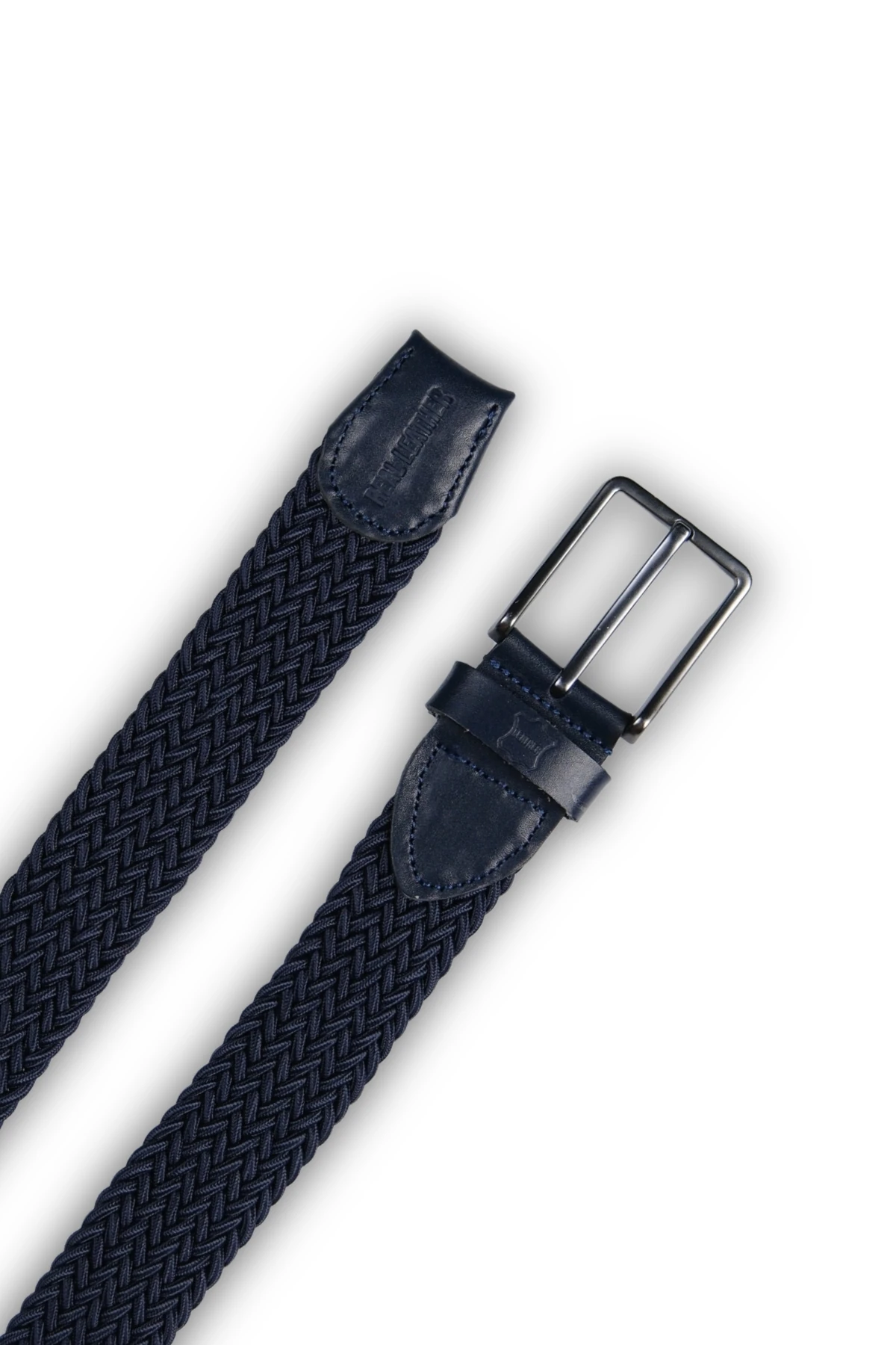 Hakiki Deri Erkek Örgü Esnek Kemer – 3,5cm, Lacivert | 9862