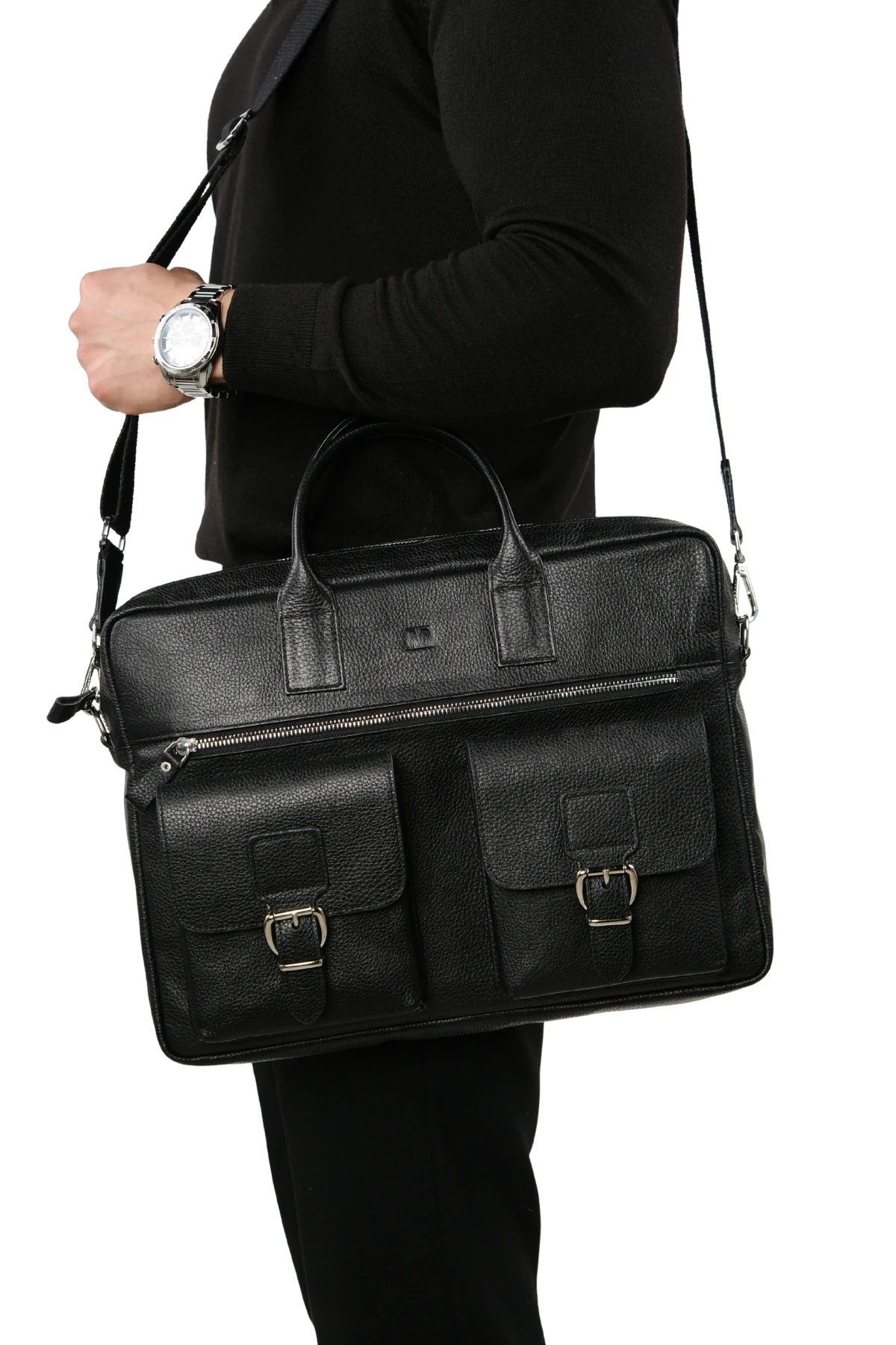 Hakiki Deri Laptop El Çantası – 16 inç Uyumlu, Çok Gözlü | Loreen 2230