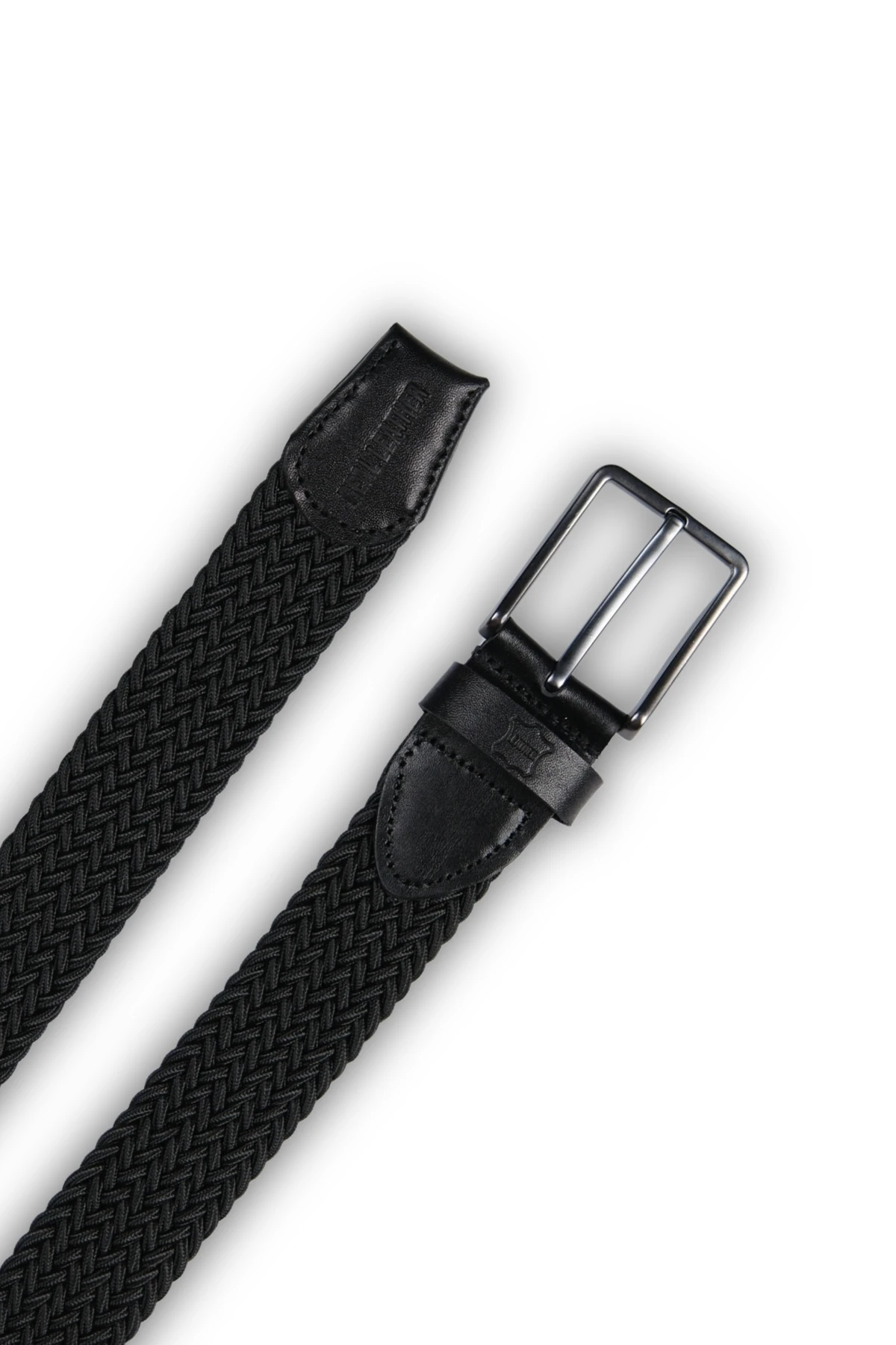 Hakiki Deri Erkek Örgü Kemer – 3,5cm, Siyah | 9863