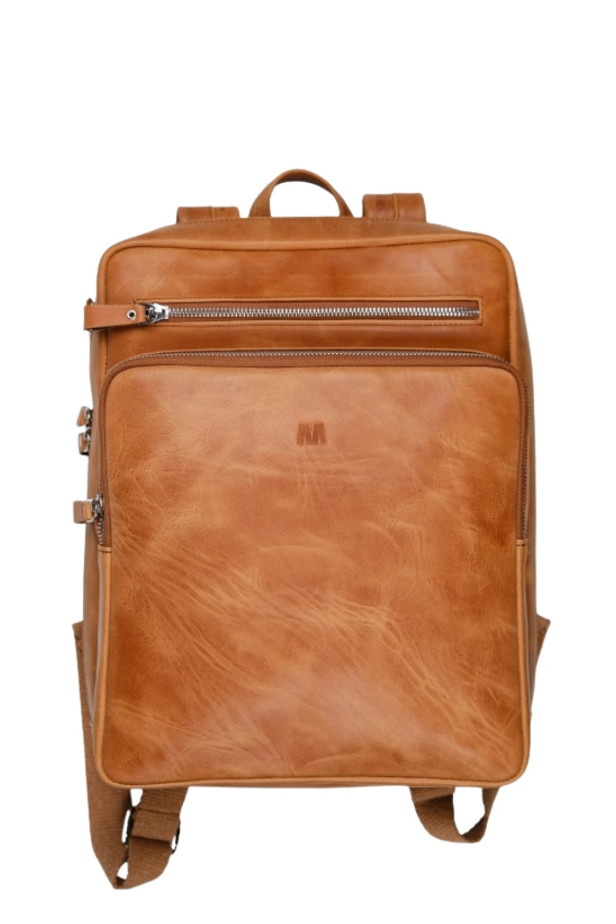 Hakiki Deri Unisex Sırt Çantası – Laptop Bölmeli, Suya Dayanıklı, Çok Gözlü | Roma 1251 - Tiguan Camel